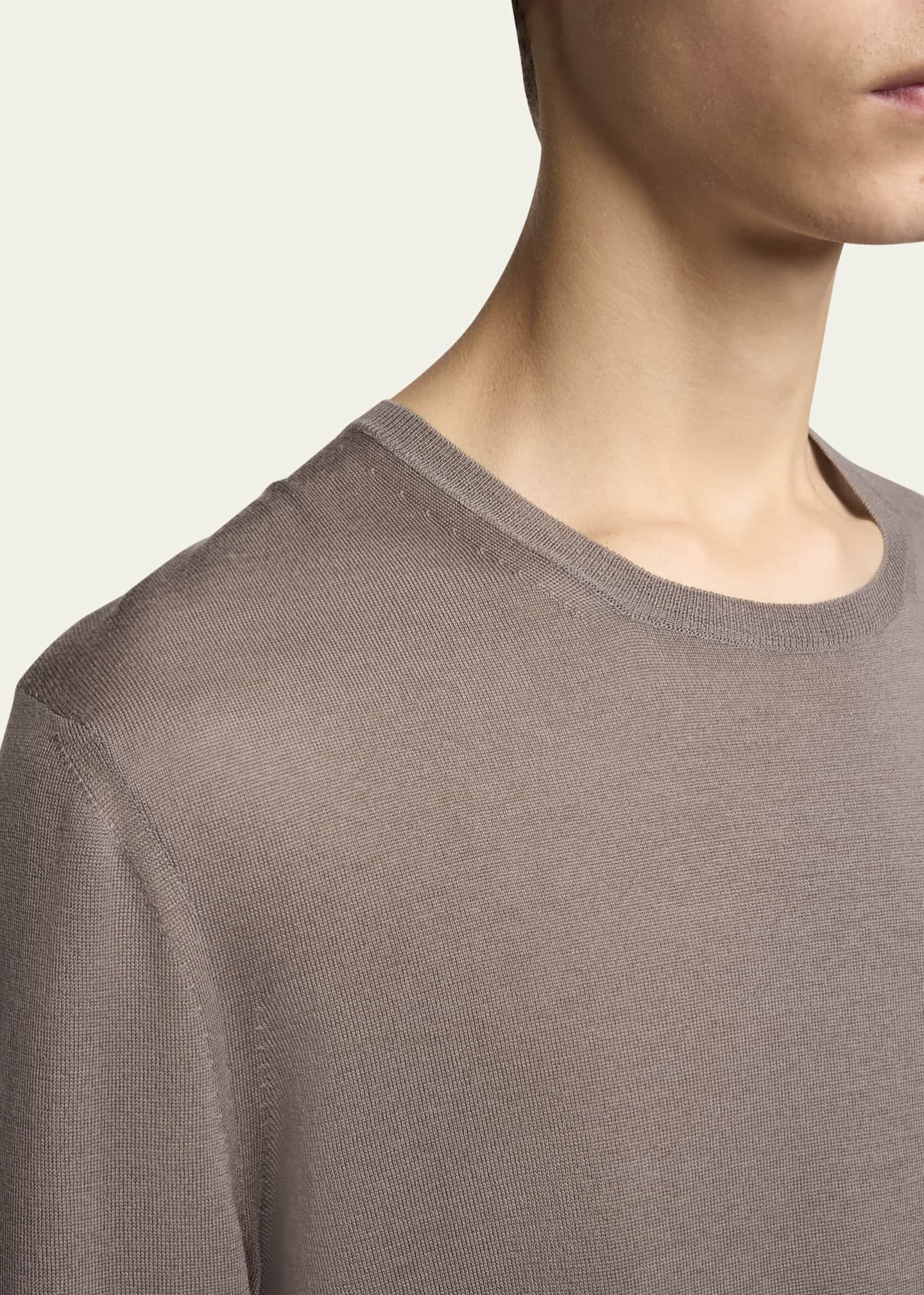 Saint Laurent Men's Fine-Gauge Crew Sweater Image 5 of 5