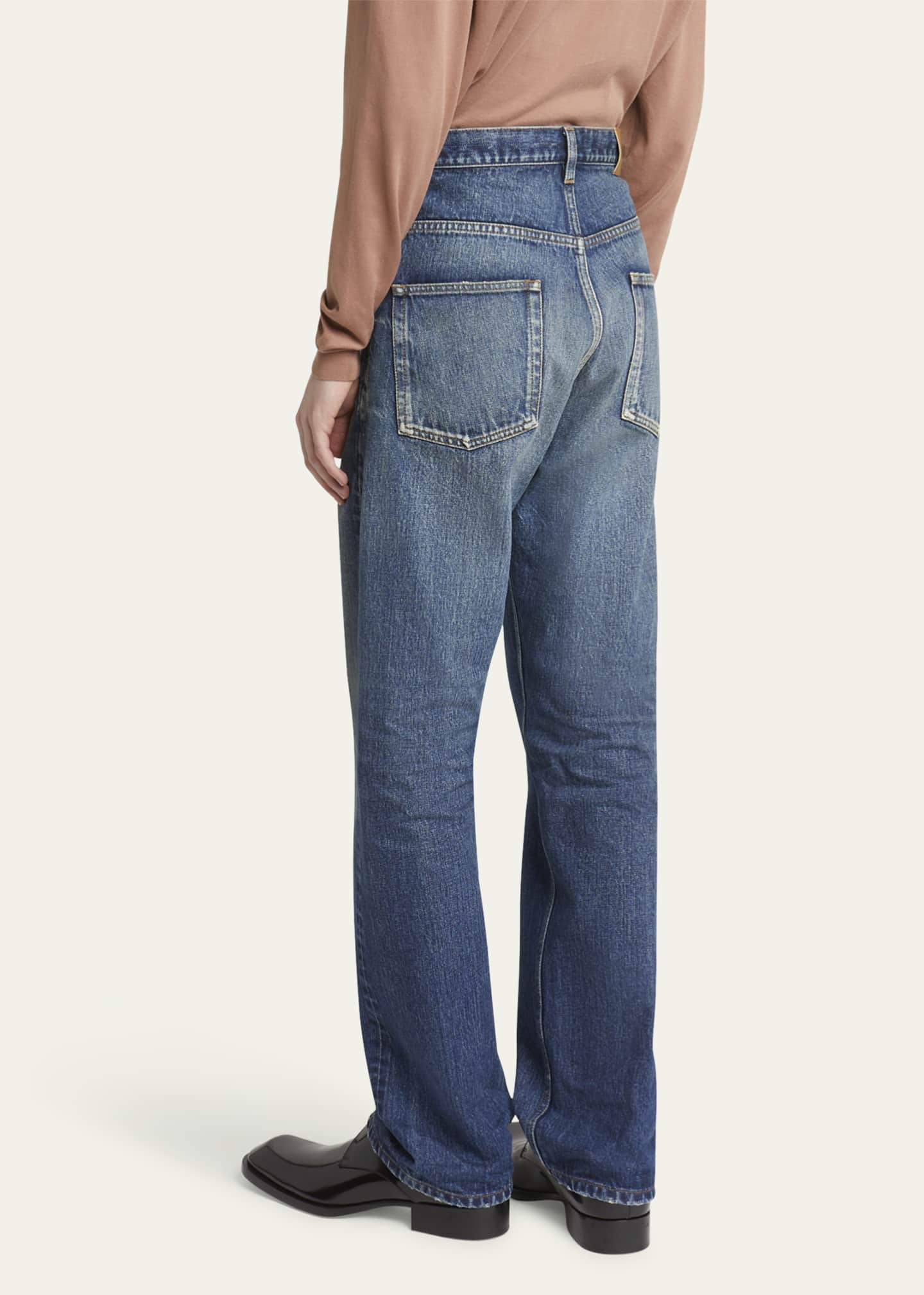 Saint Laurent Men's High-Waist Baggy Jeans Image 3 of 5