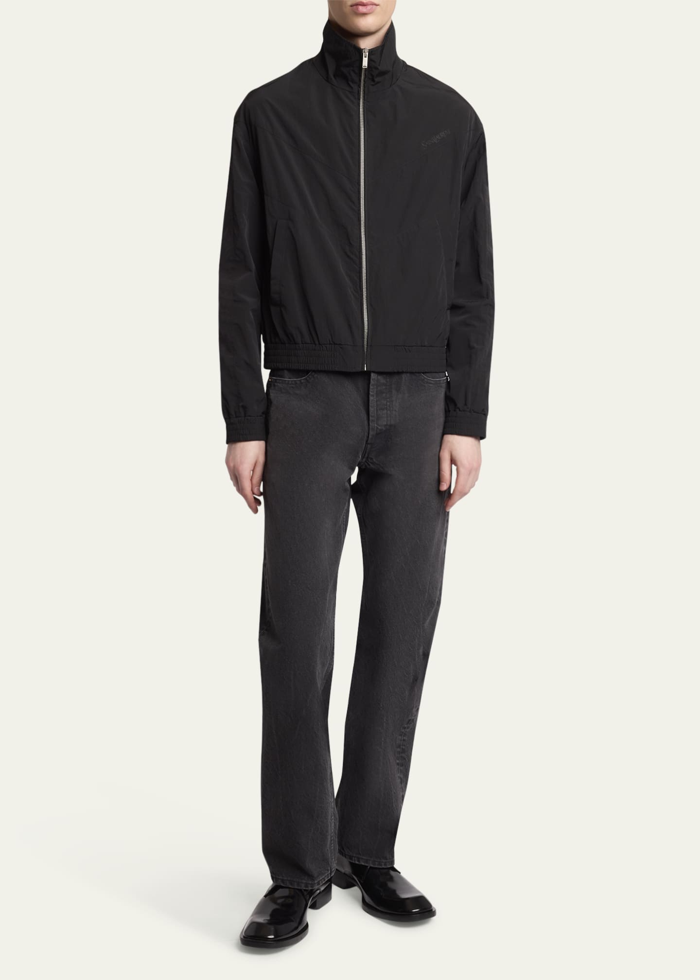 Saint Laurent Men's Brushed Nylon Zip Blouson Jacket Image 2 of 5