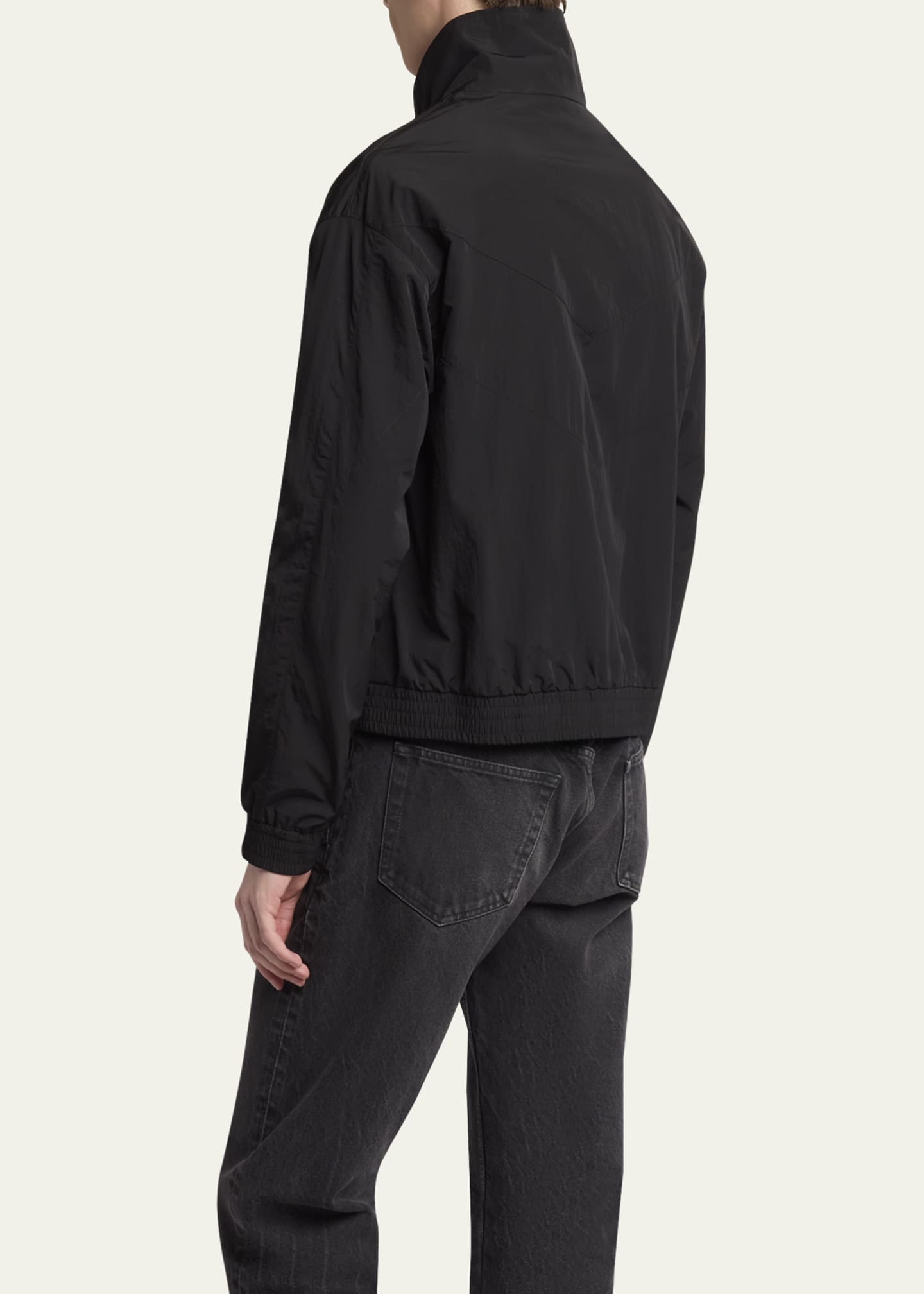 Saint Laurent Men's Brushed Nylon Zip Blouson Jacket Image 3 of 5