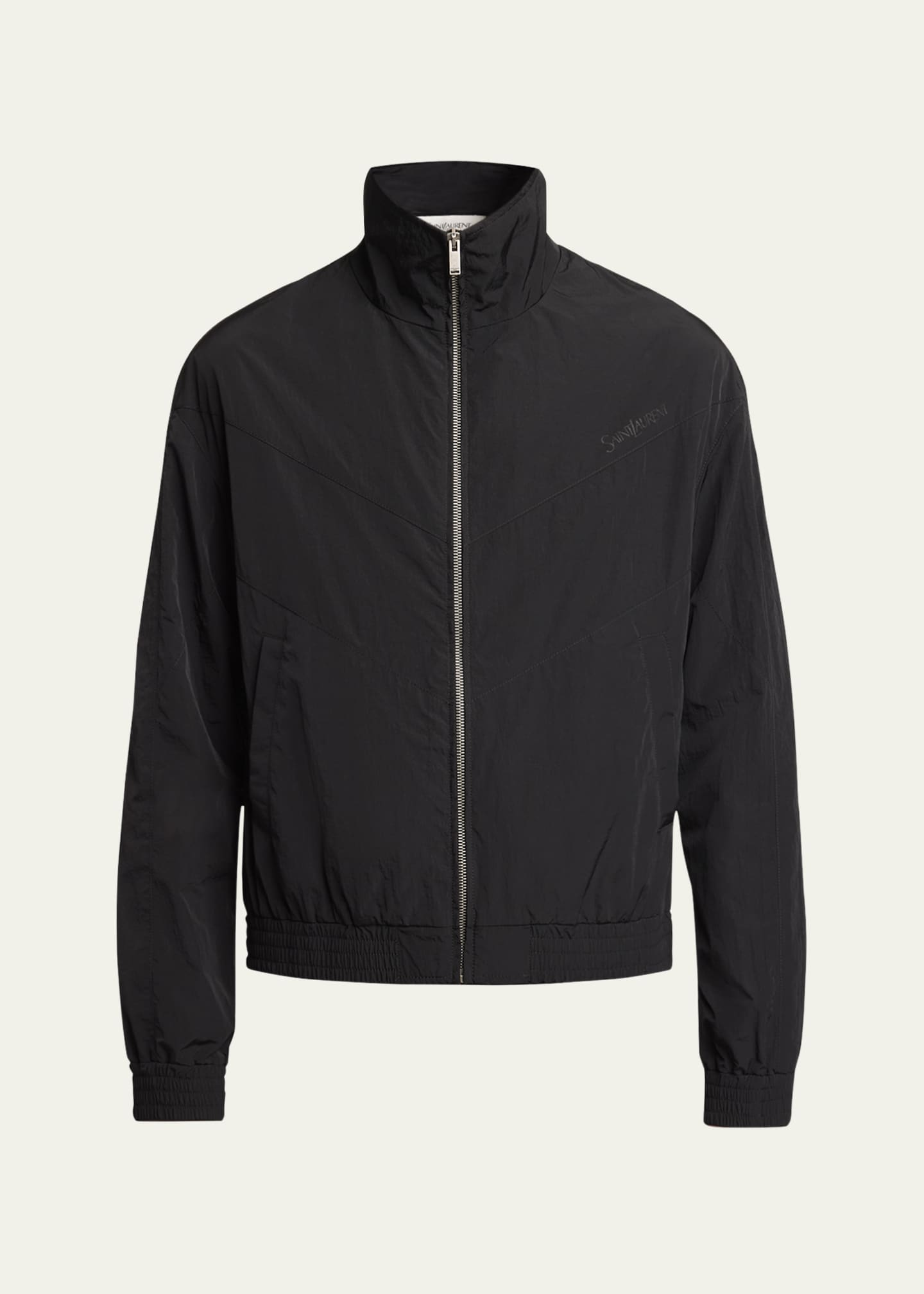 Saint Laurent Men's Brushed Nylon Zip Blouson Jacket Image 1 of 5