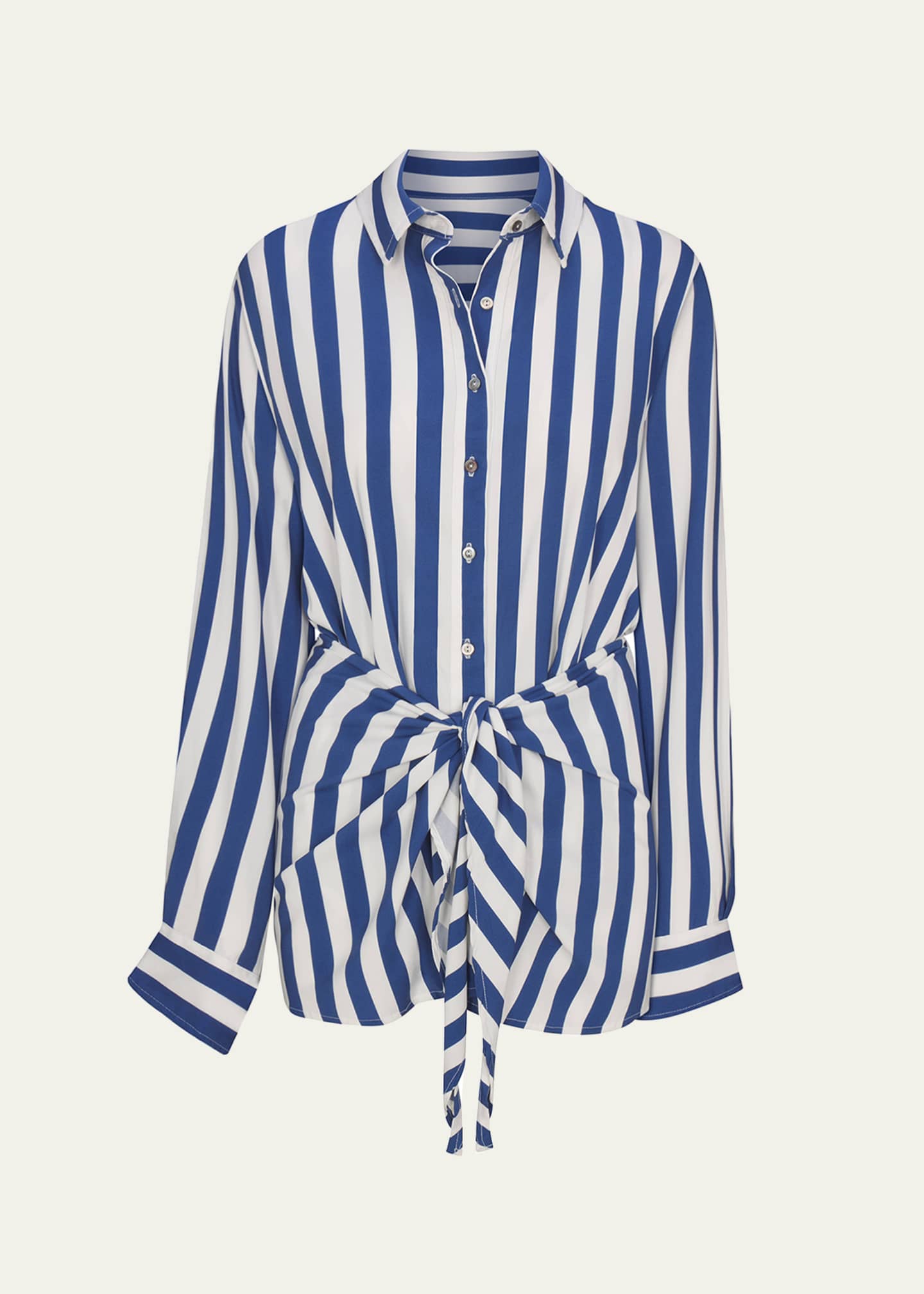 ANEMOS Striped La Button Down Mini Dress