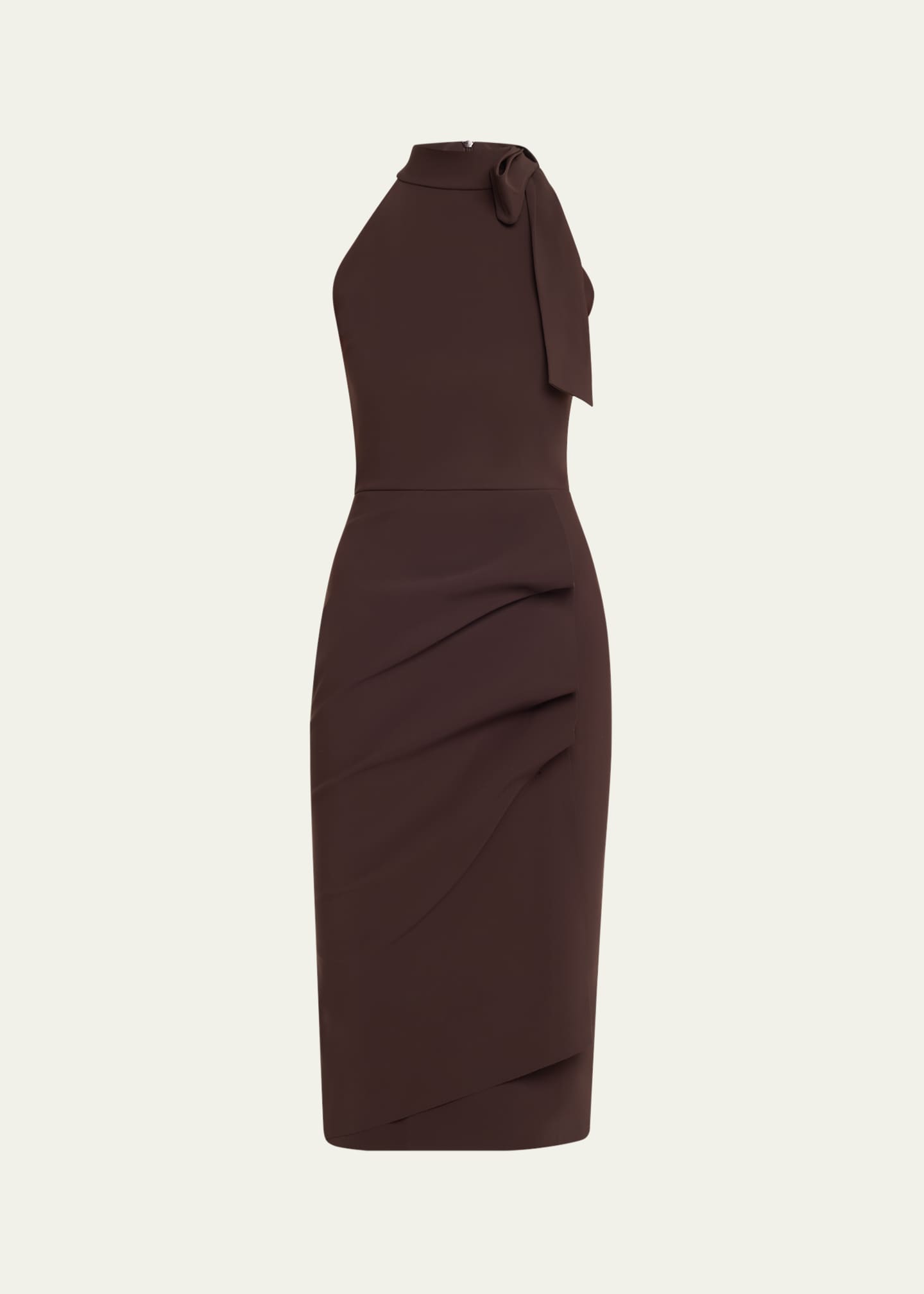 Chiara Boni La Petite Robe Adania Ruffle Jersey Halter Midi Dress Image 1 of 5