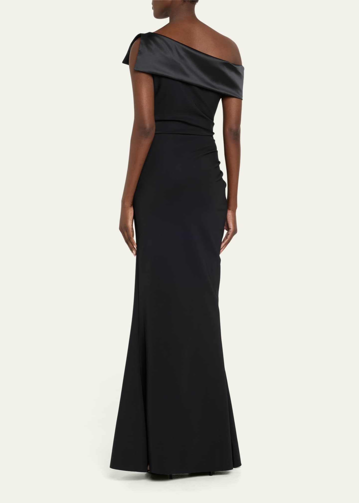 Chiara Boni La Petite Robe Koppany Ruched One-Shoulder Jersey Trumpet Gown Image 3 of 4