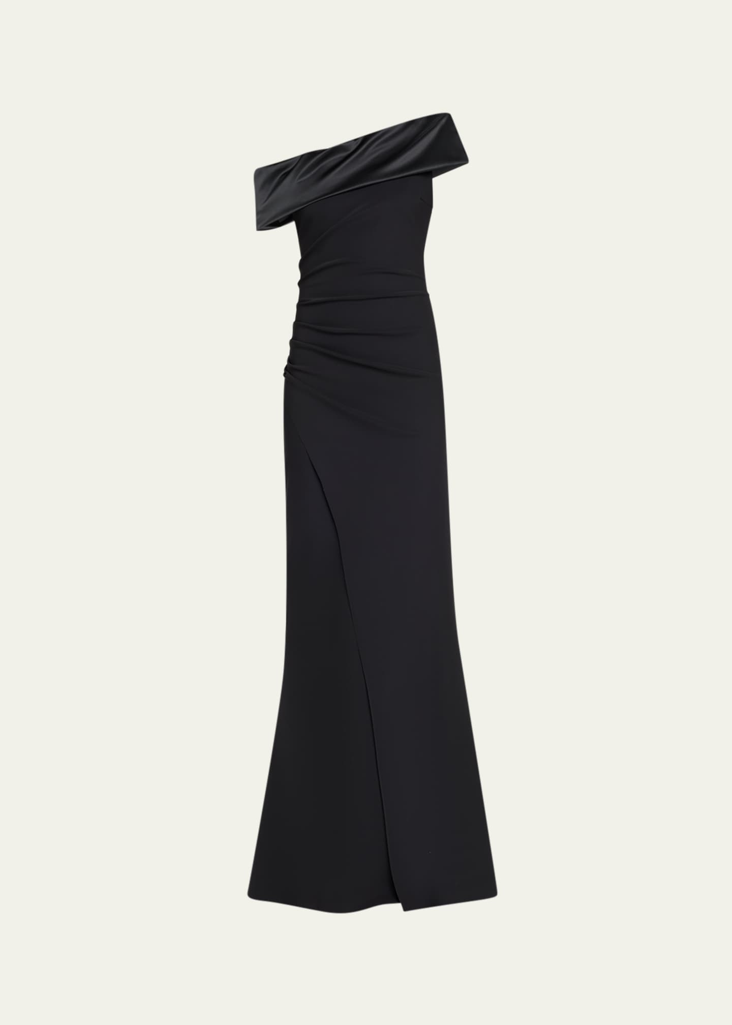 Chiara Boni La Petite Robe Koppany Ruched One-Shoulder Jersey Trumpet Gown Image 1 of 4