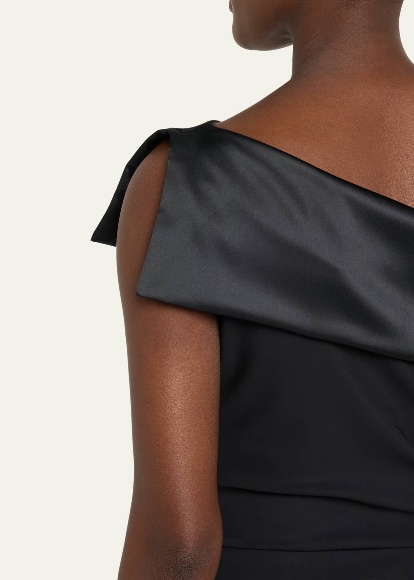 Chiara Boni La Petite Robe Koppany Ruched One-Shoulder Jersey Trumpet Gown Image 4 of 4