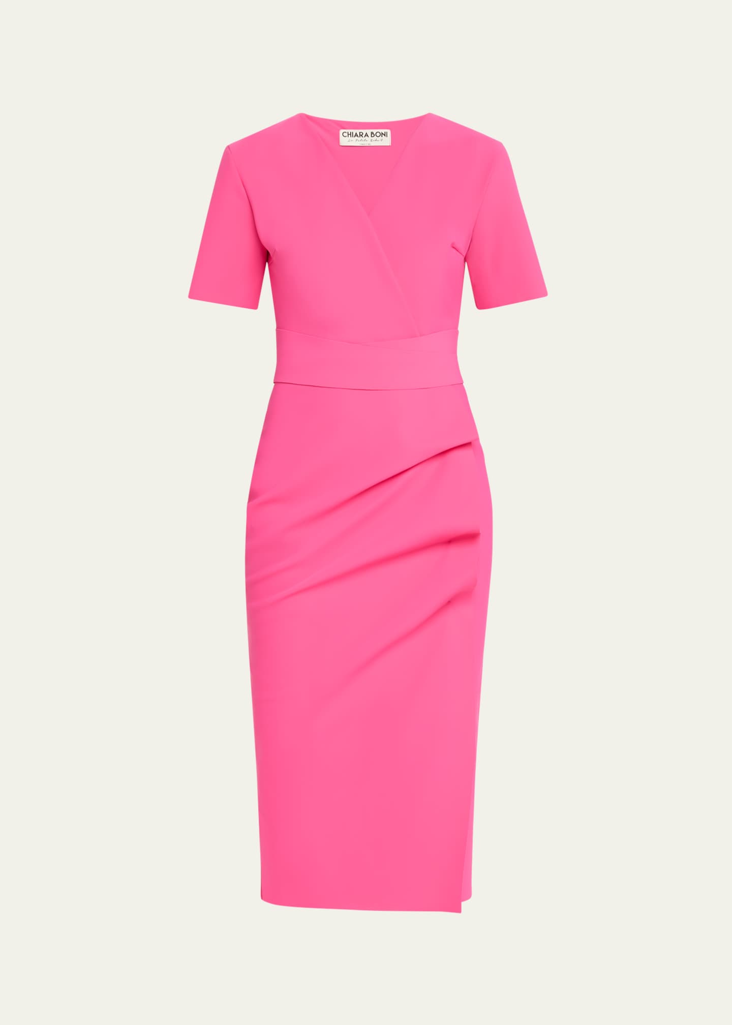 Chiara Boni La Petite Robe Rippled Jersey Midi Sheath Dress Image 1 of 5