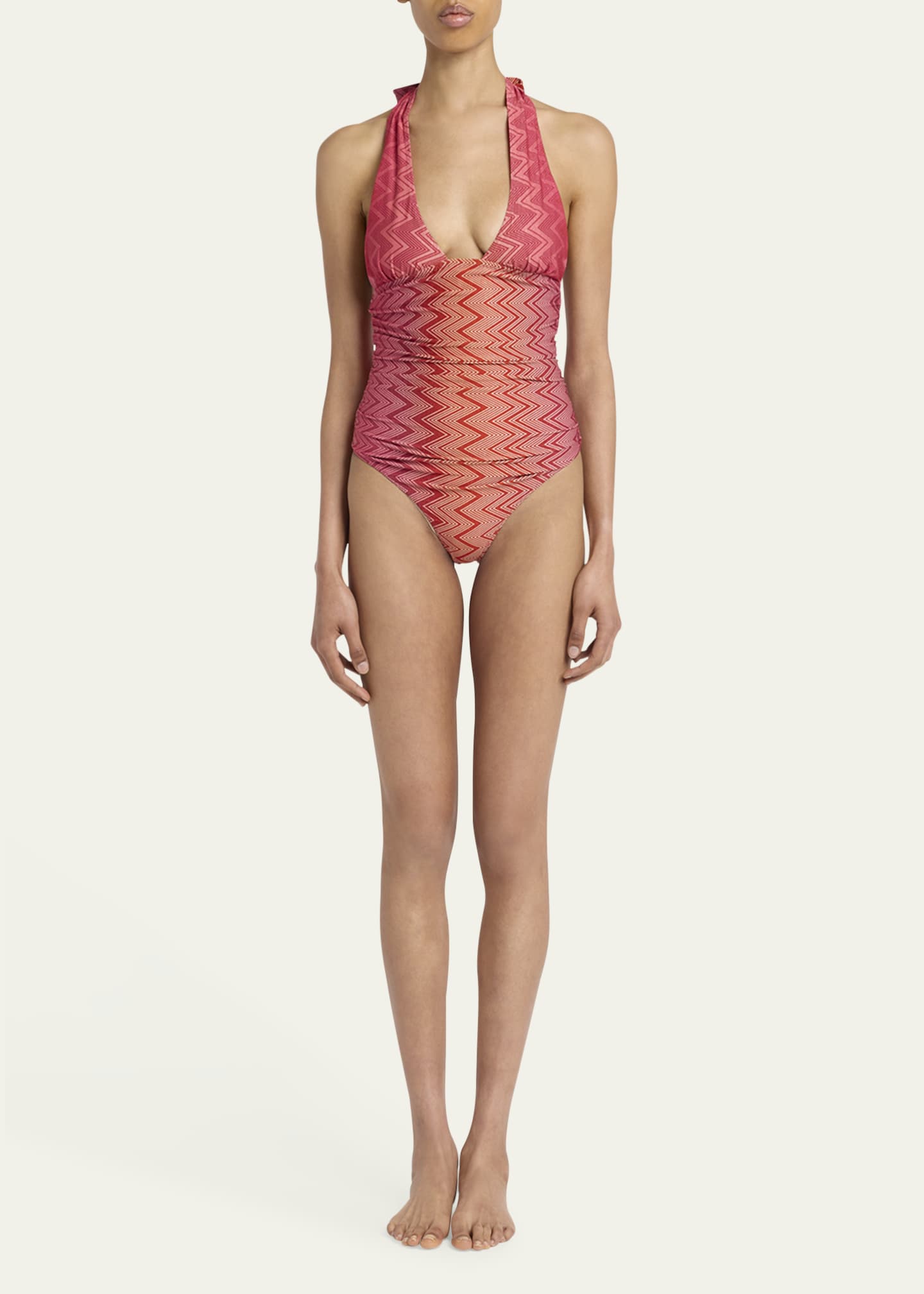 Missoni Chevron Halter One-Piece Swimsuit Image 2 of 4