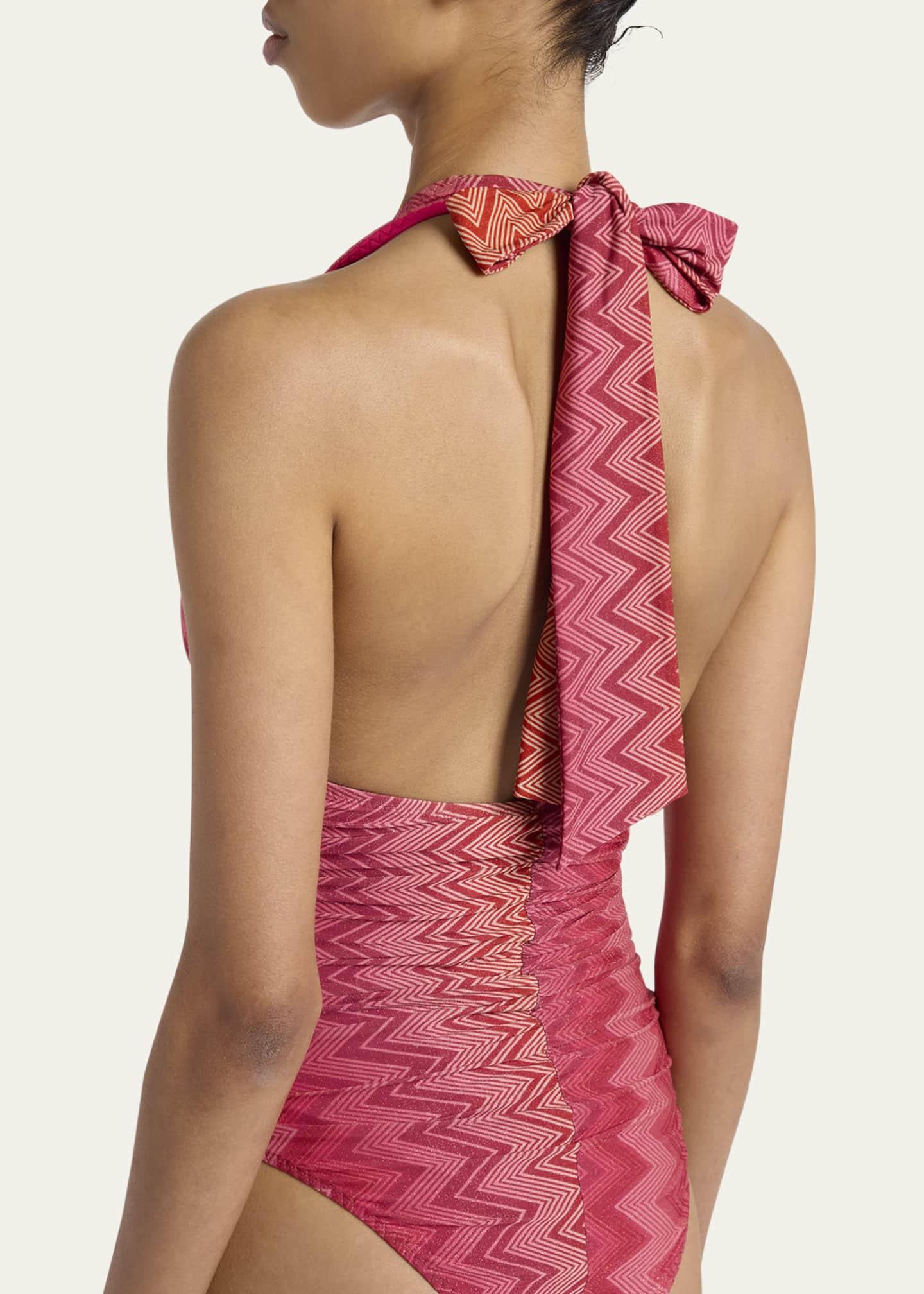Missoni Chevron Halter One-Piece Swimsuit Image 4 of 4