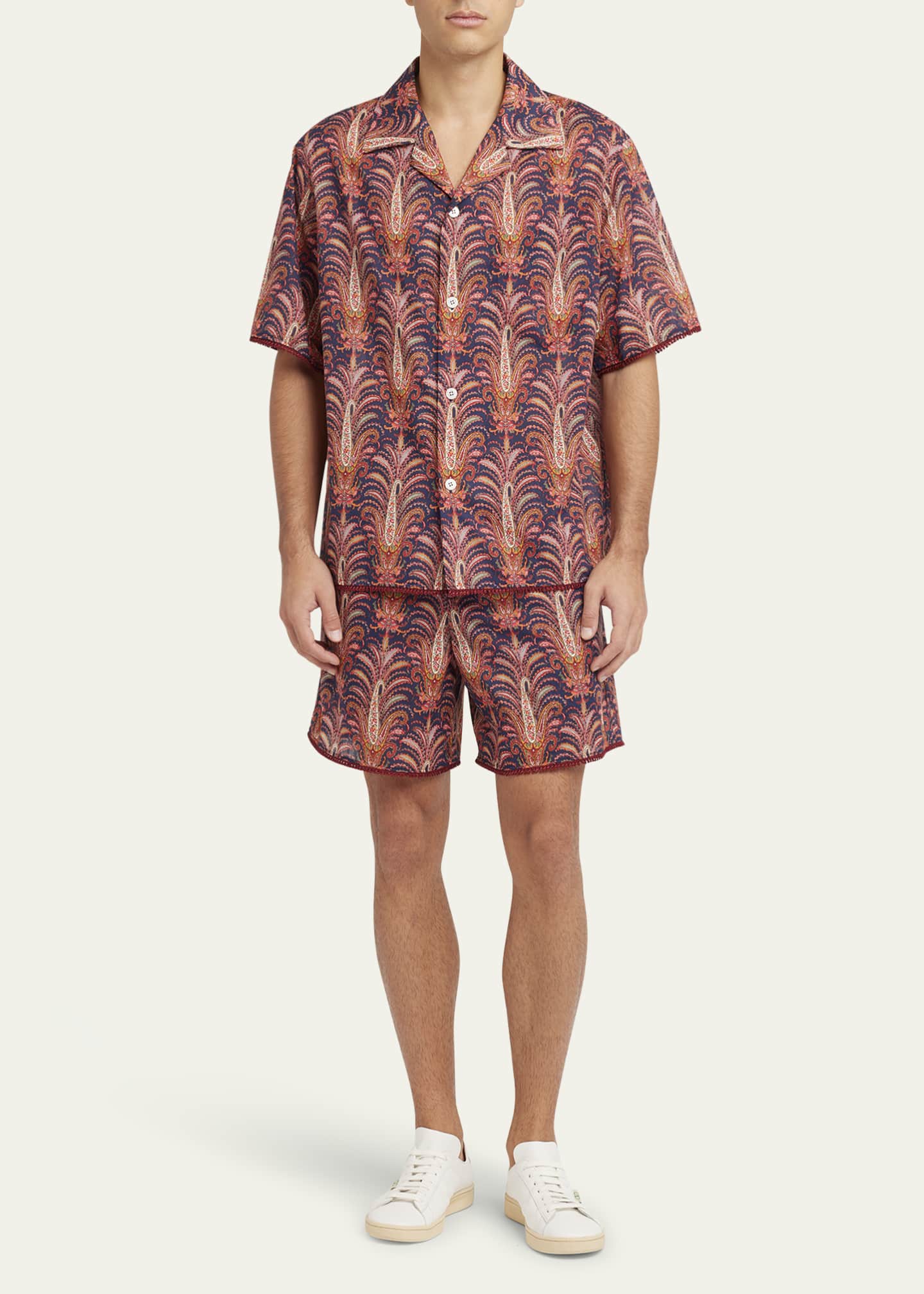 Valentino Garavani Men's Muslin Imaginaire Shorts Image 2 of 5