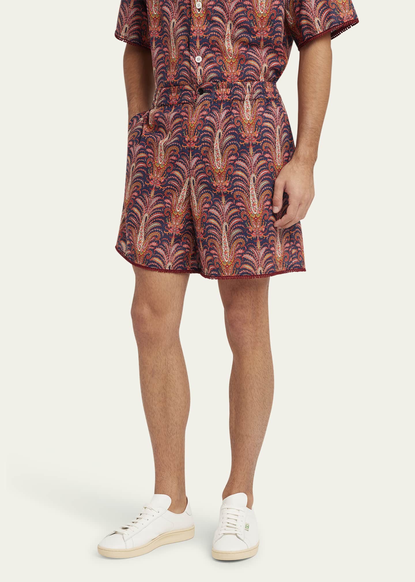 Valentino Garavani Men's Muslin Imaginaire Shorts Image 4 of 5