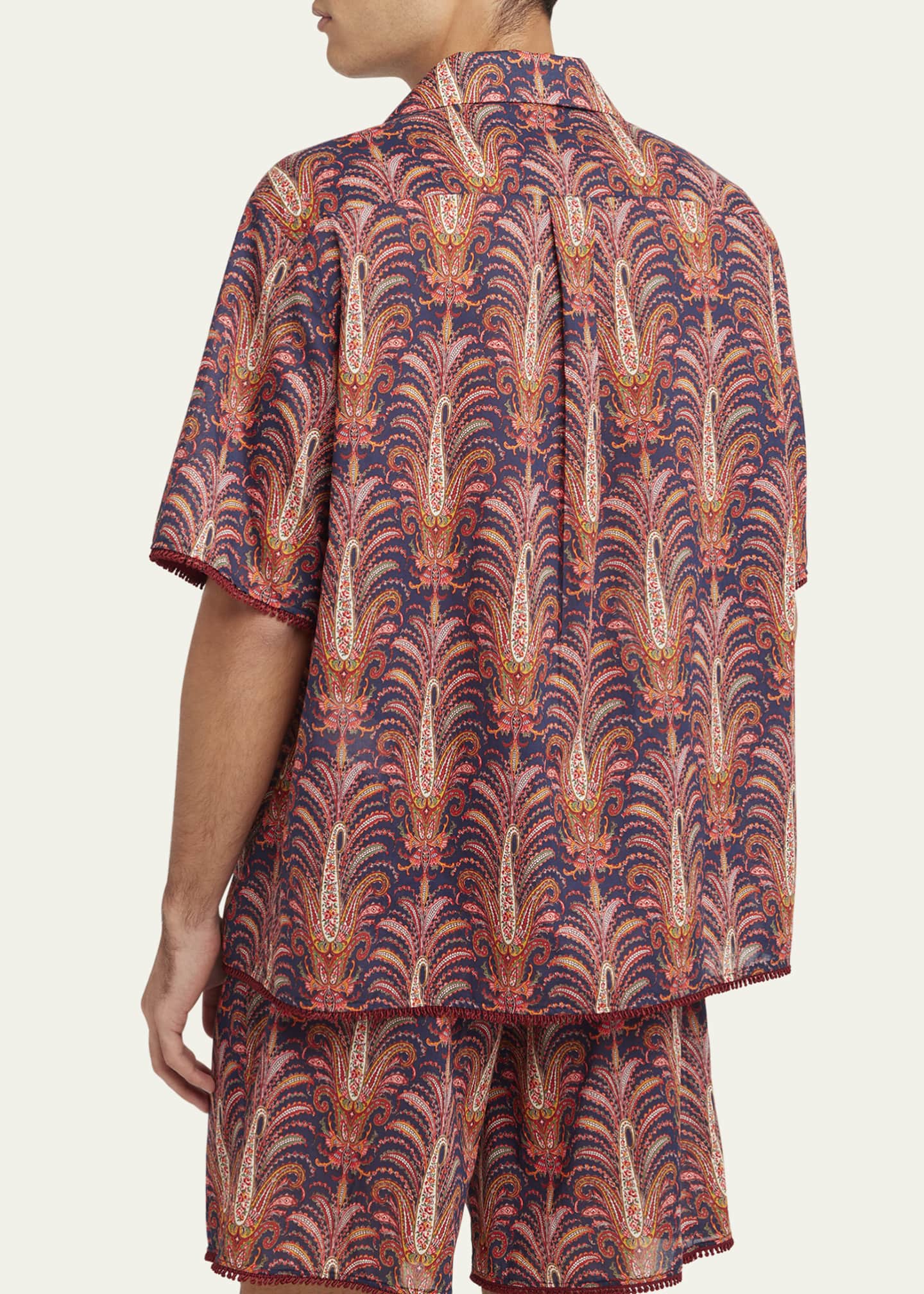 Valentino Garavani Men's Muslin Imaginaire Camp Shirt Image 3 of 5