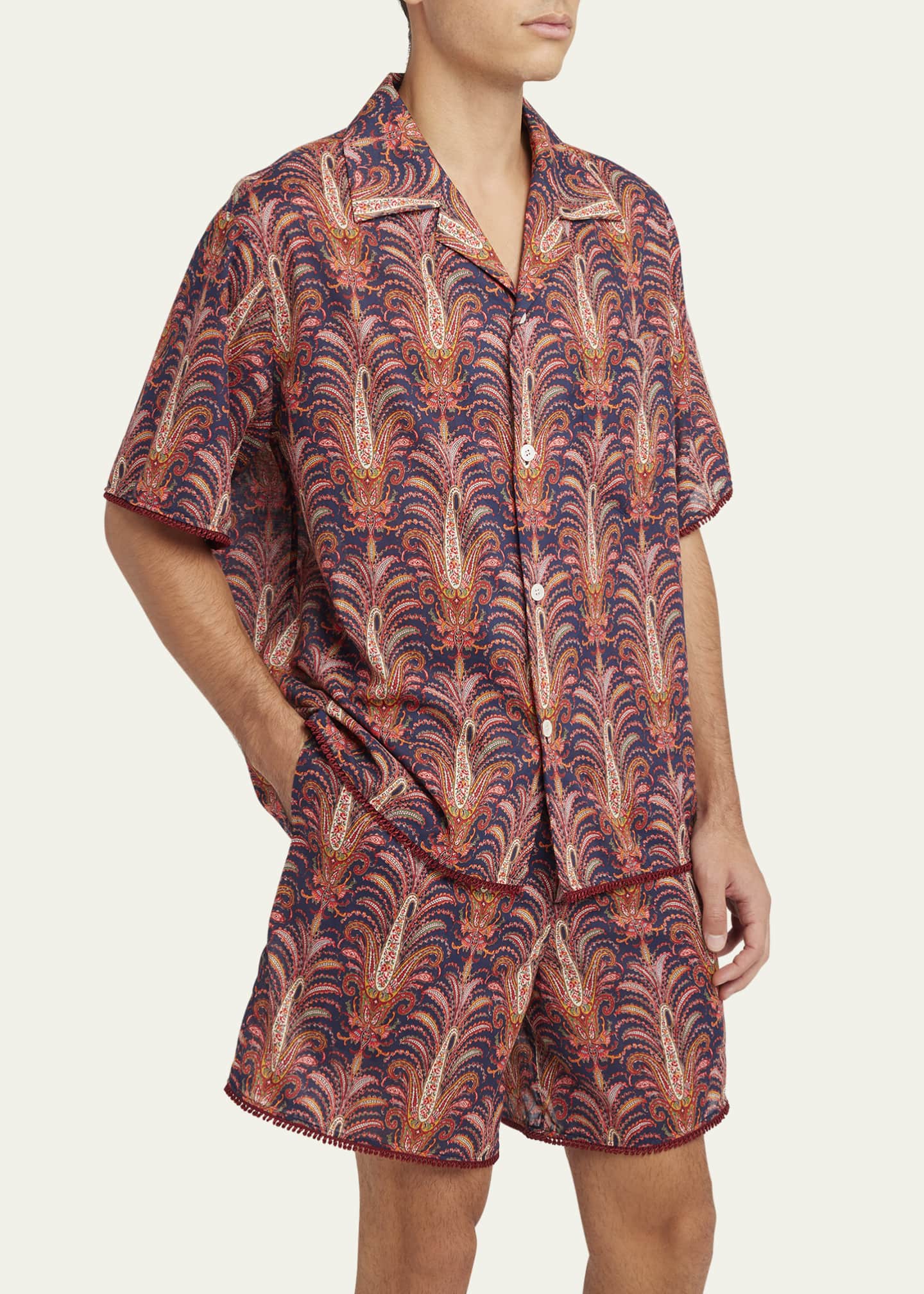 Valentino Garavani Men's Muslin Imaginaire Camp Shirt Image 4 of 5