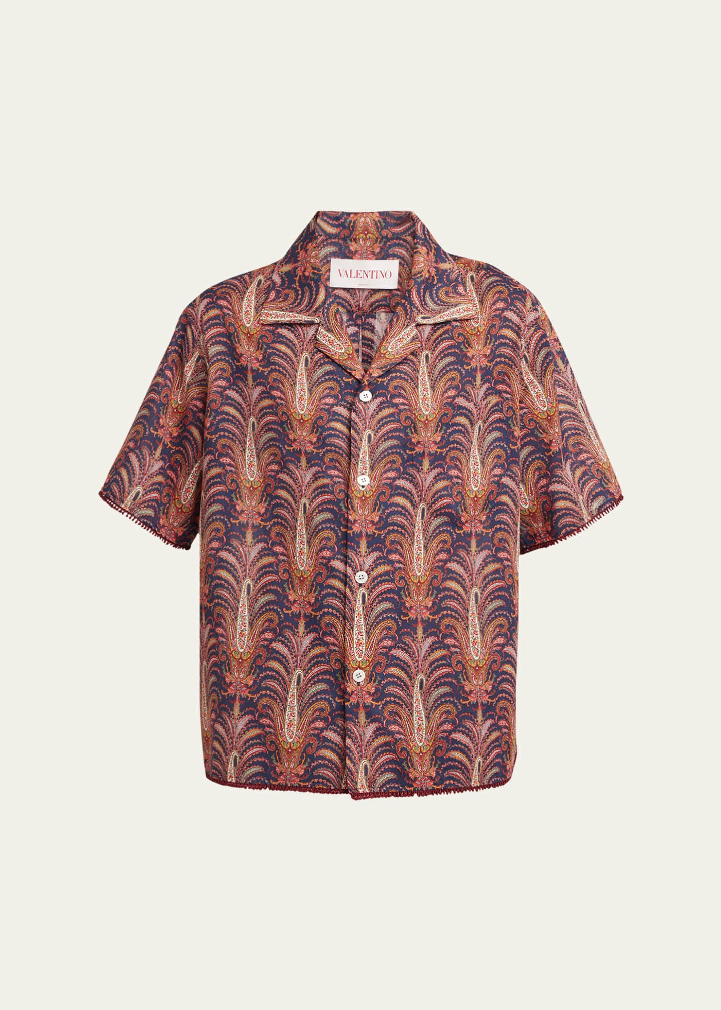 Valentino Garavani Men's Muslin Imaginaire Camp Shirt Image 1 of 5