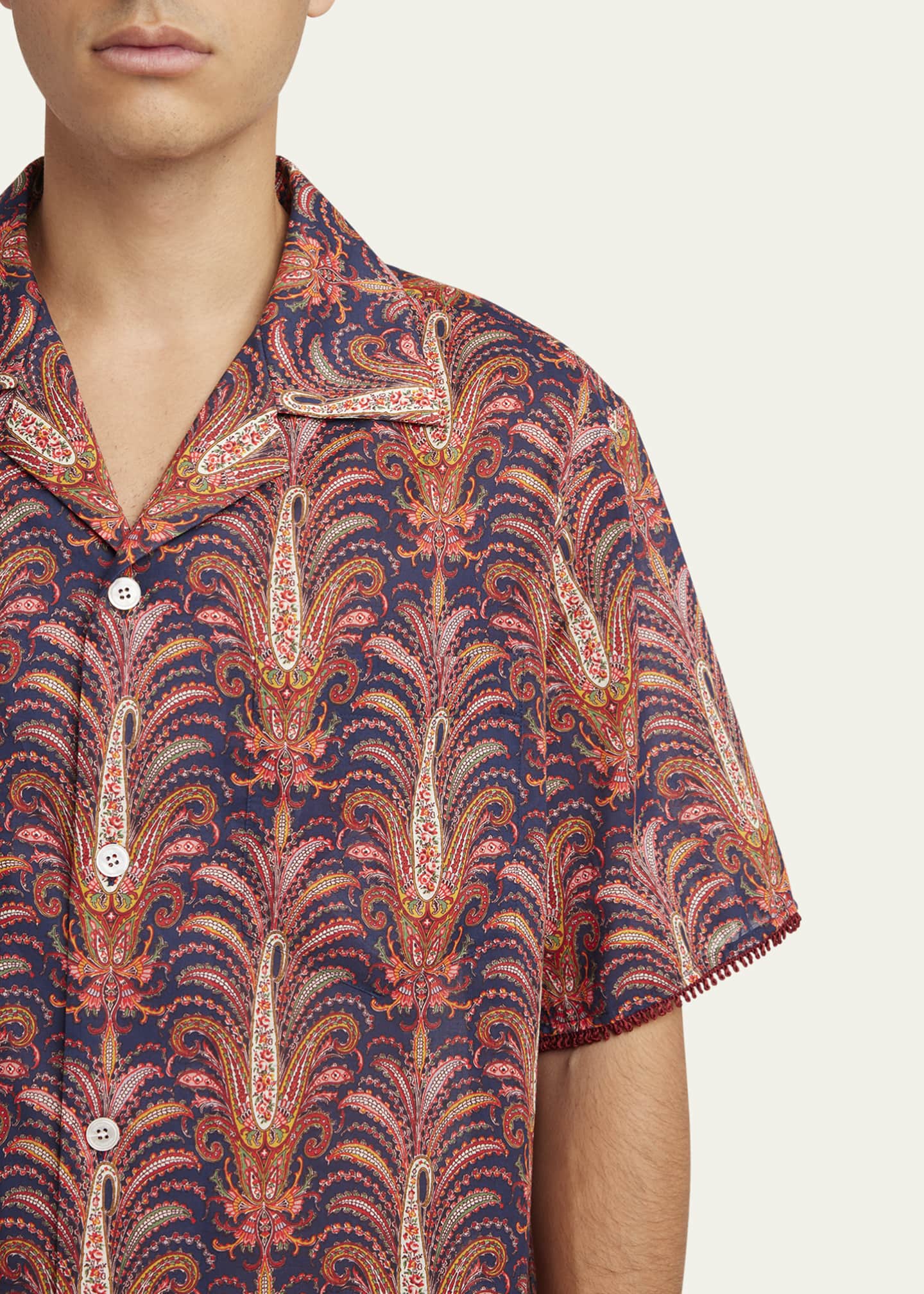 Valentino Garavani Men's Muslin Imaginaire Camp Shirt Image 5 of 5
