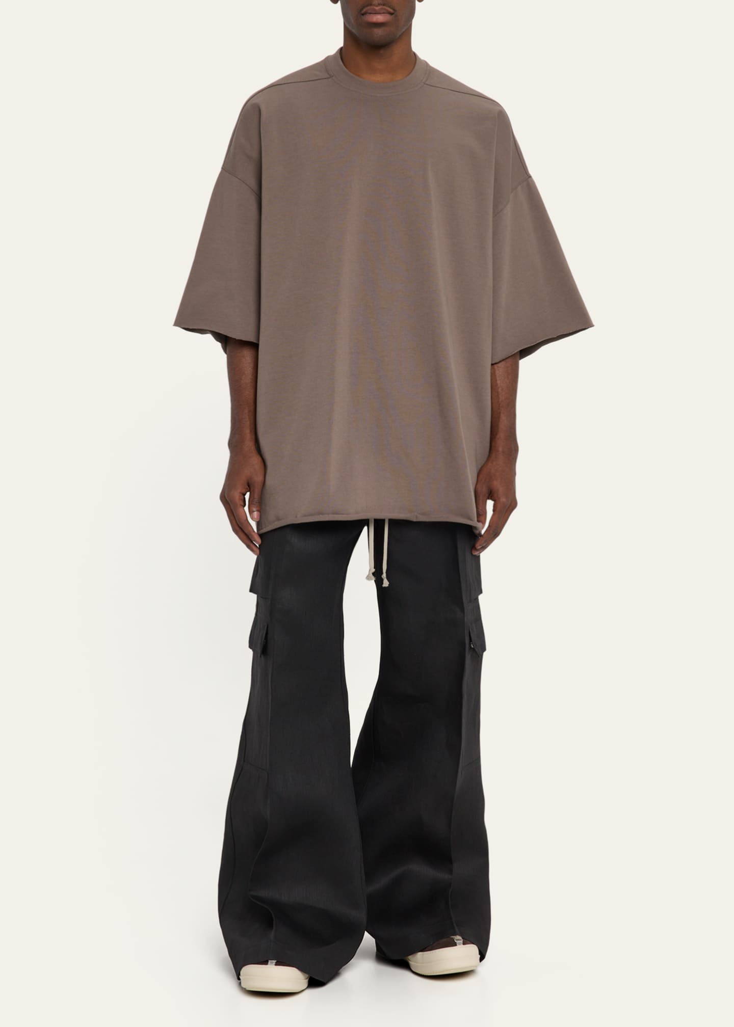 Rick Owens Men's Coated Linen Cargo Belas Pants Image 2 of 4