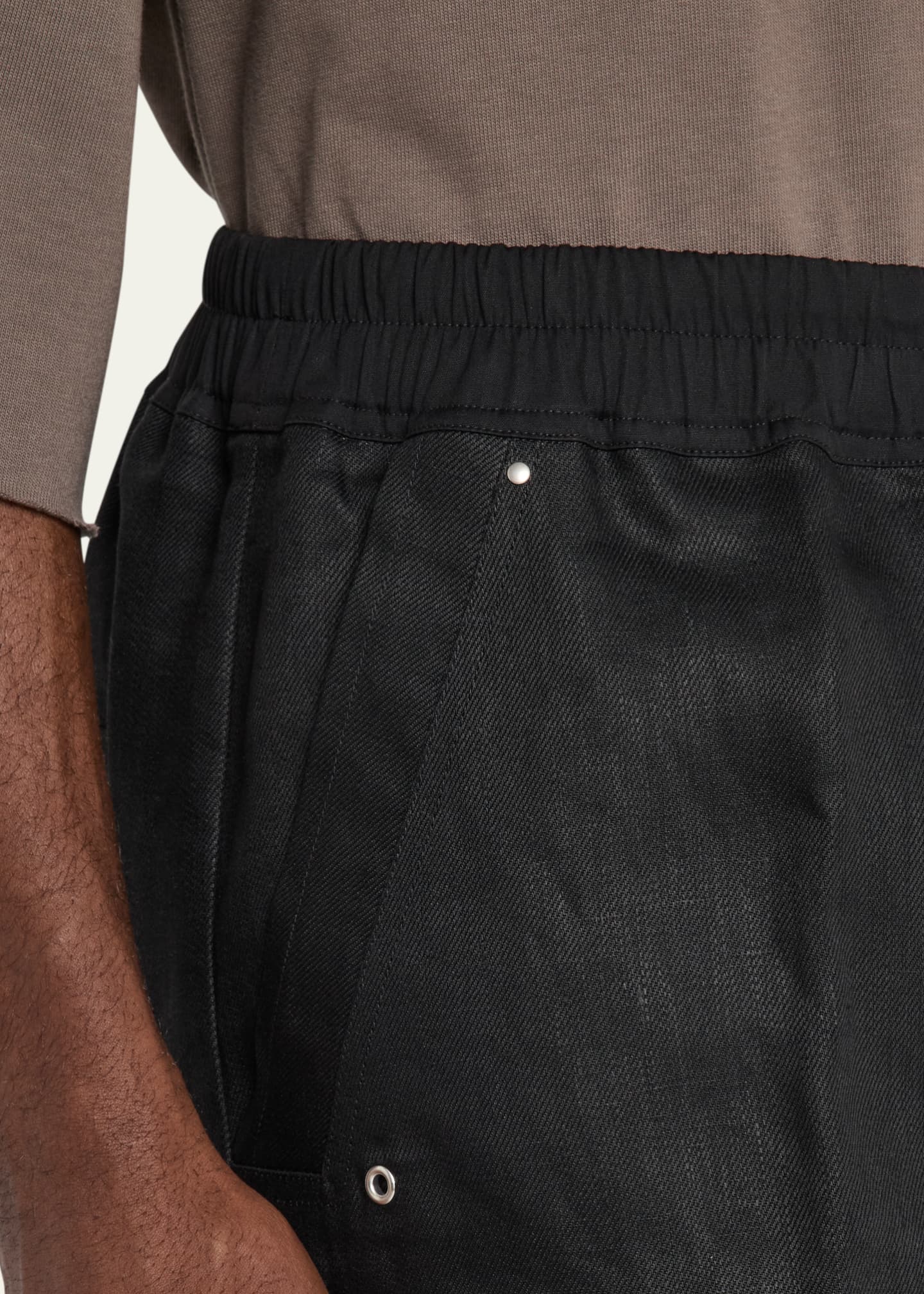 Rick Owens Men's Coated Linen Cargo Belas Pants Image 4 of 4