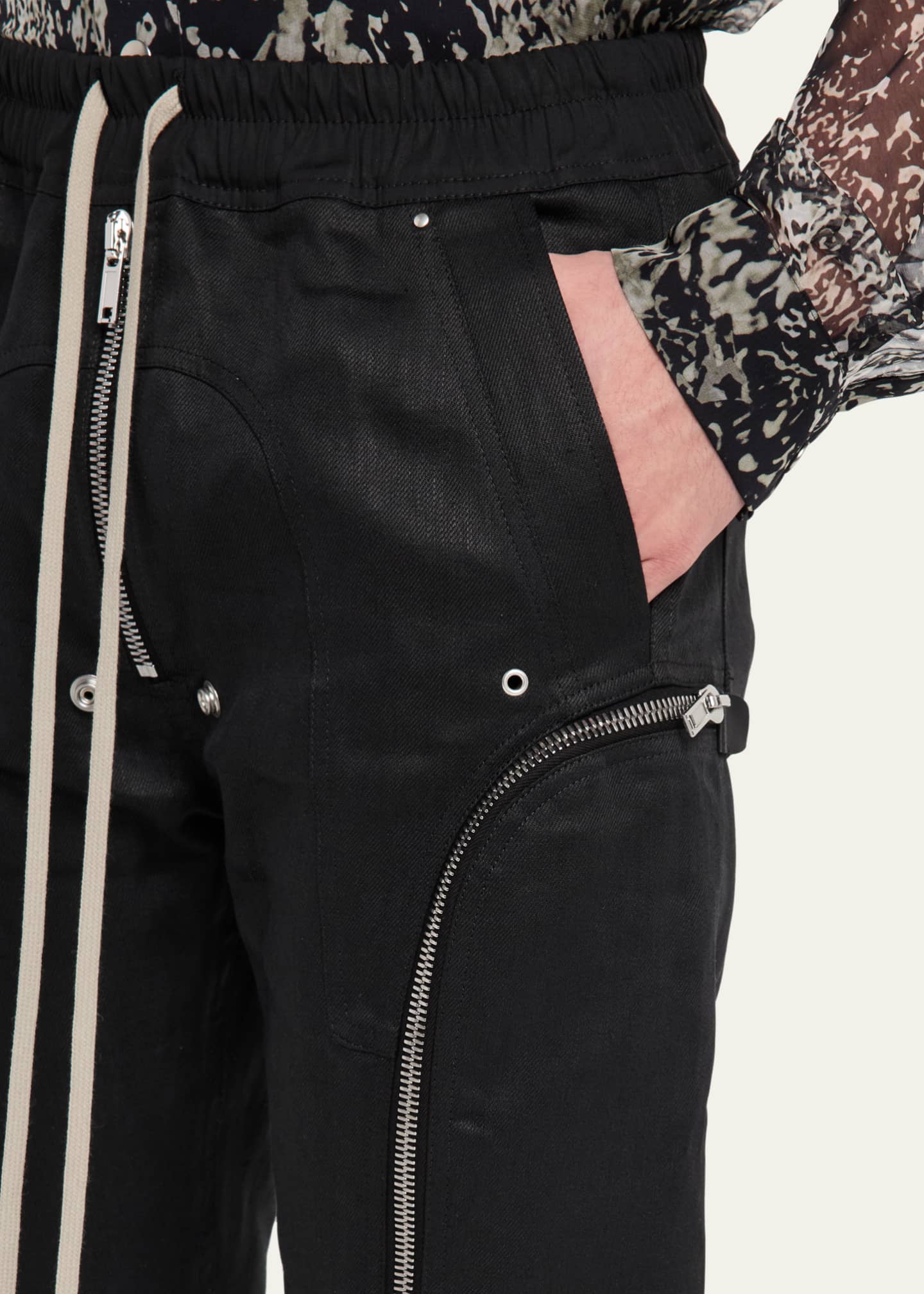 Rick Owens Men's Coated Linen Twill Bauhaus Cargo Pants Image 5 of 5