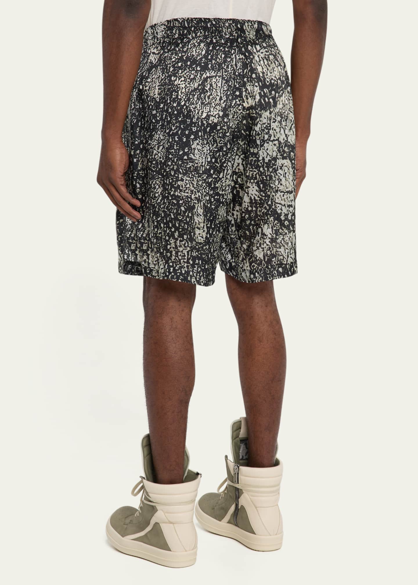 Rick Owens Men's Cupro Wolfish-Print Boxer Shorts Image 3 of 5