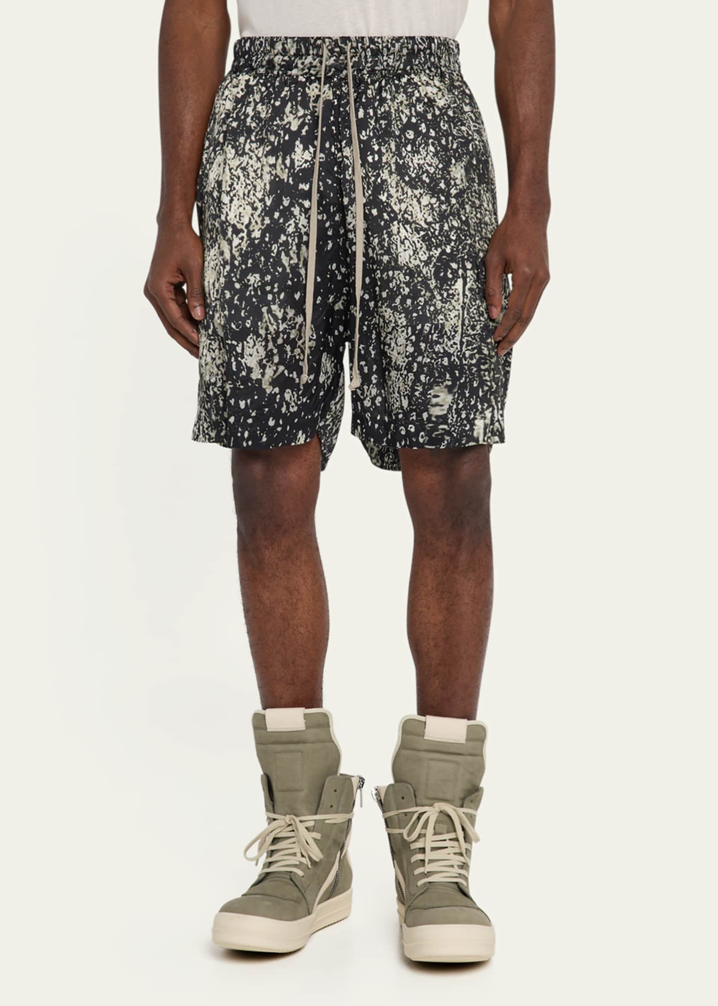 Rick Owens Men's Cupro Wolfish-Print Boxer Shorts Image 4 of 5