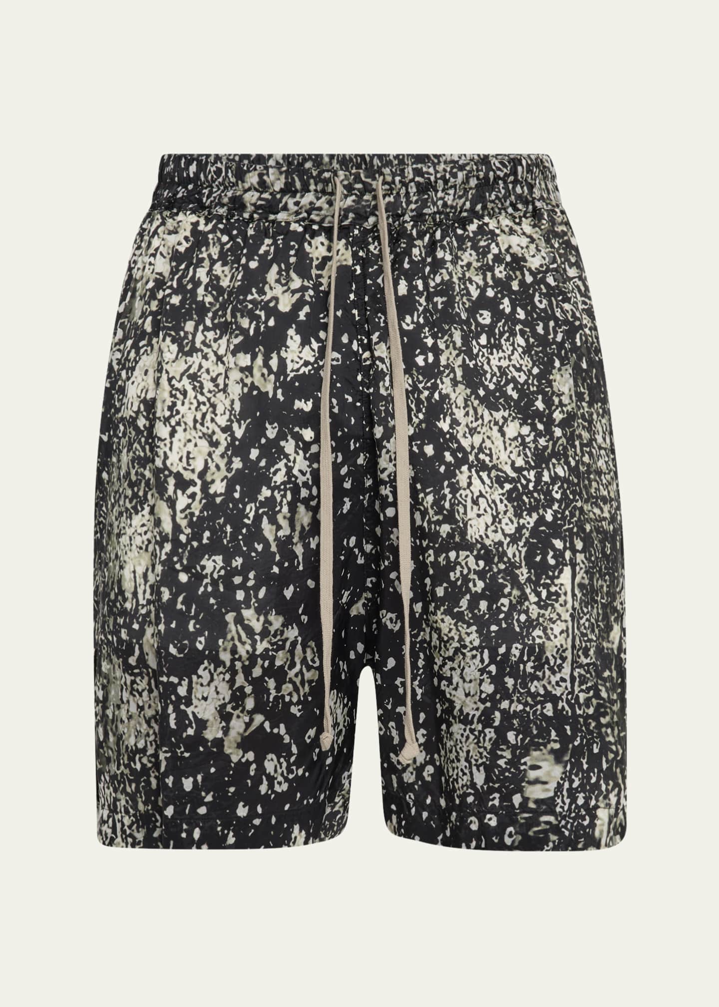 Rick Owens Men's Cupro Wolfish-Print Boxer Shorts Image 1 of 5