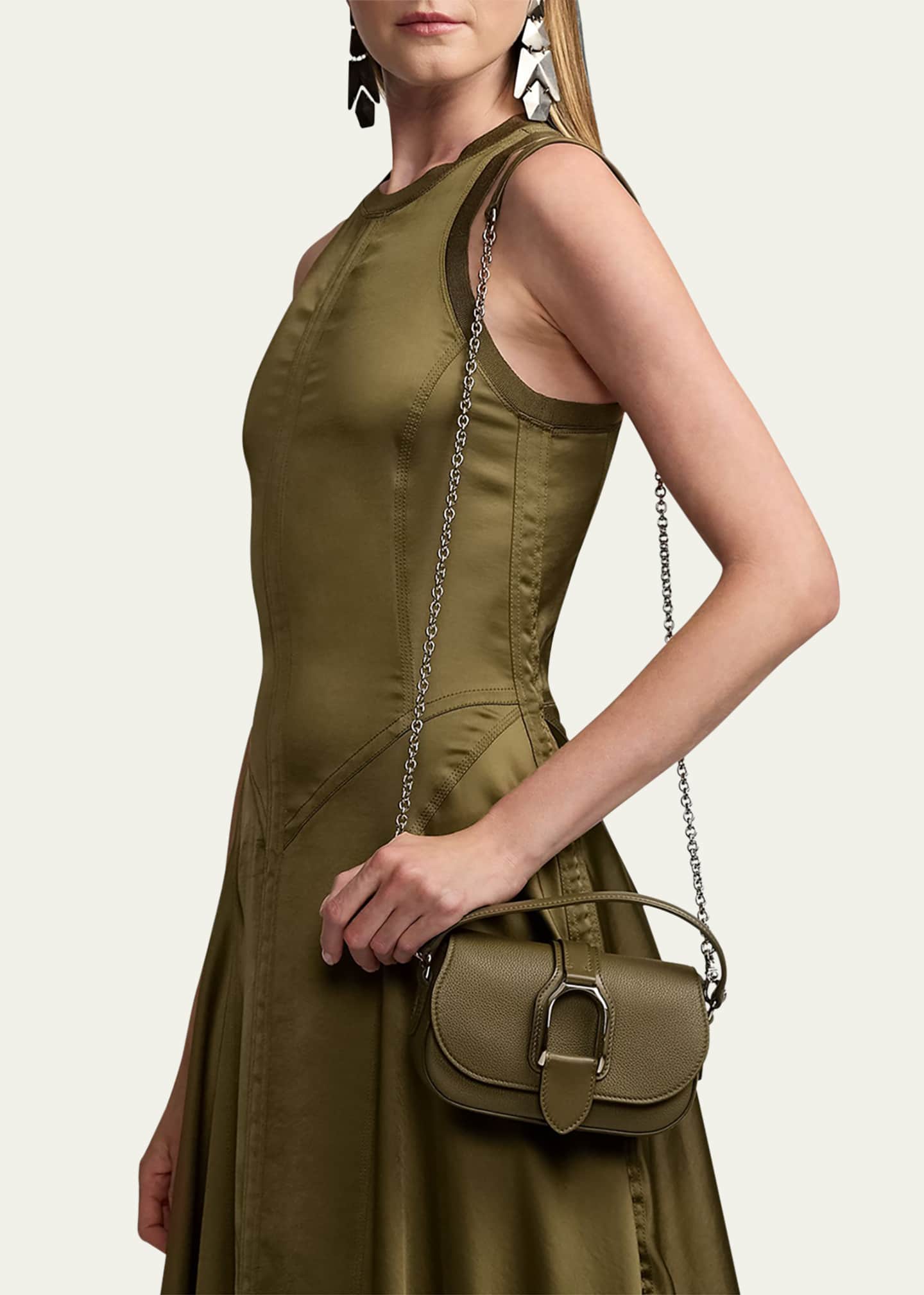 Ralph Lauren Collection Welington Mini Flap Leather Wallet on Chain Image 2 of 6