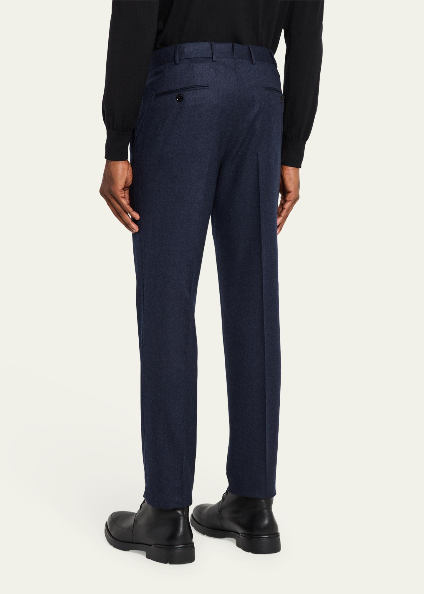 ZEGNA Men's Wool Flannel Flat-Front Trousers - Bergdorf Goodman