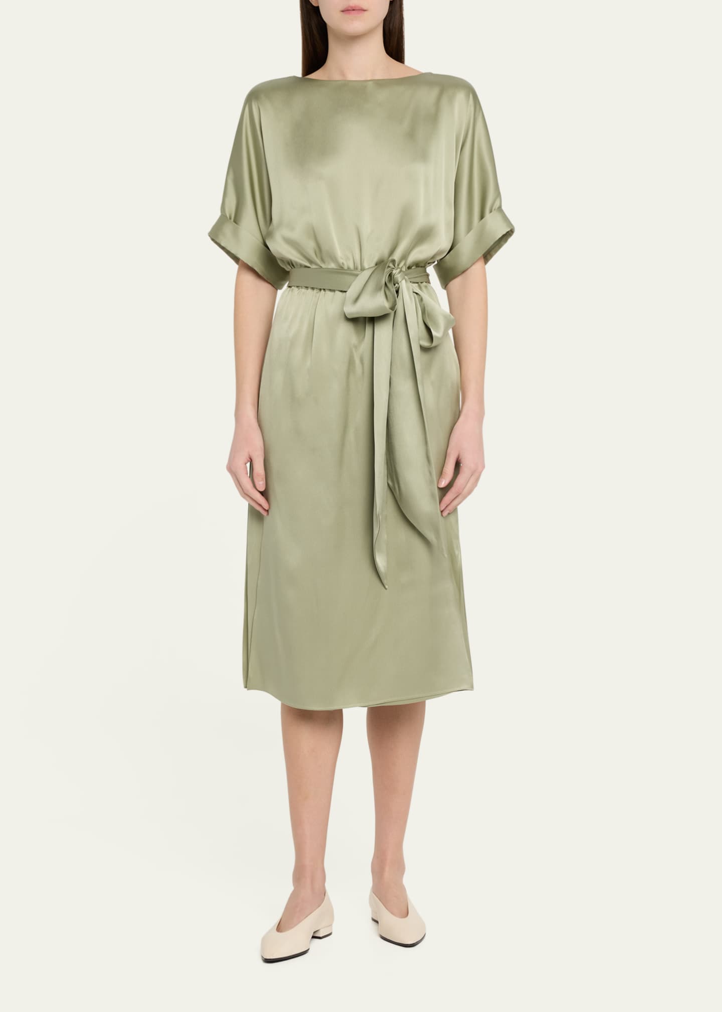 loro piana jacaline draped silk crepe de chine maxi dress Marian printed silk jacquard midi dress in beige - Loro Piana