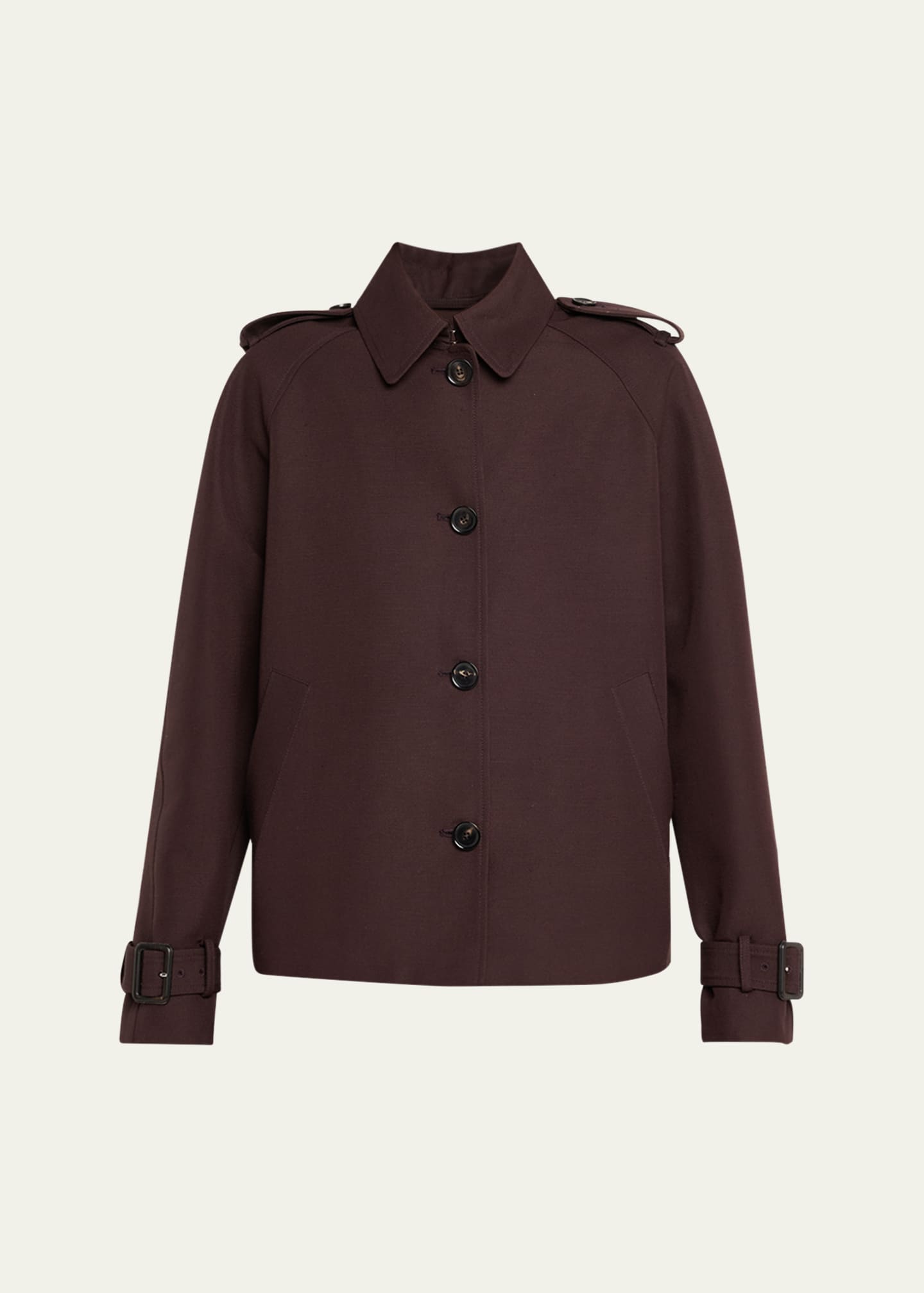 Loro Piana Dave Button Down Wool Silk Short Jacket Image 1 of 5