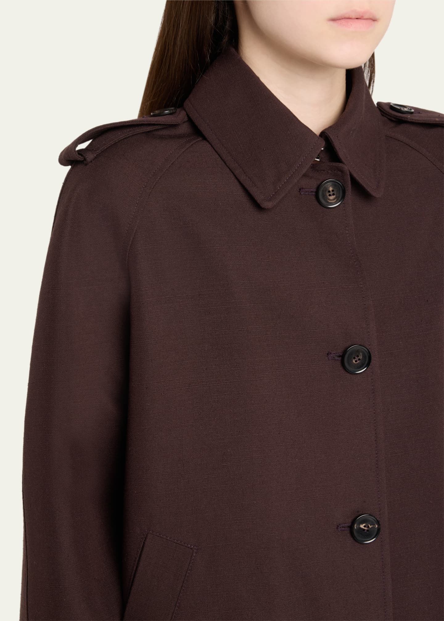 Loro Piana Dave Button Down Wool Silk Short Jacket Image 5 of 5