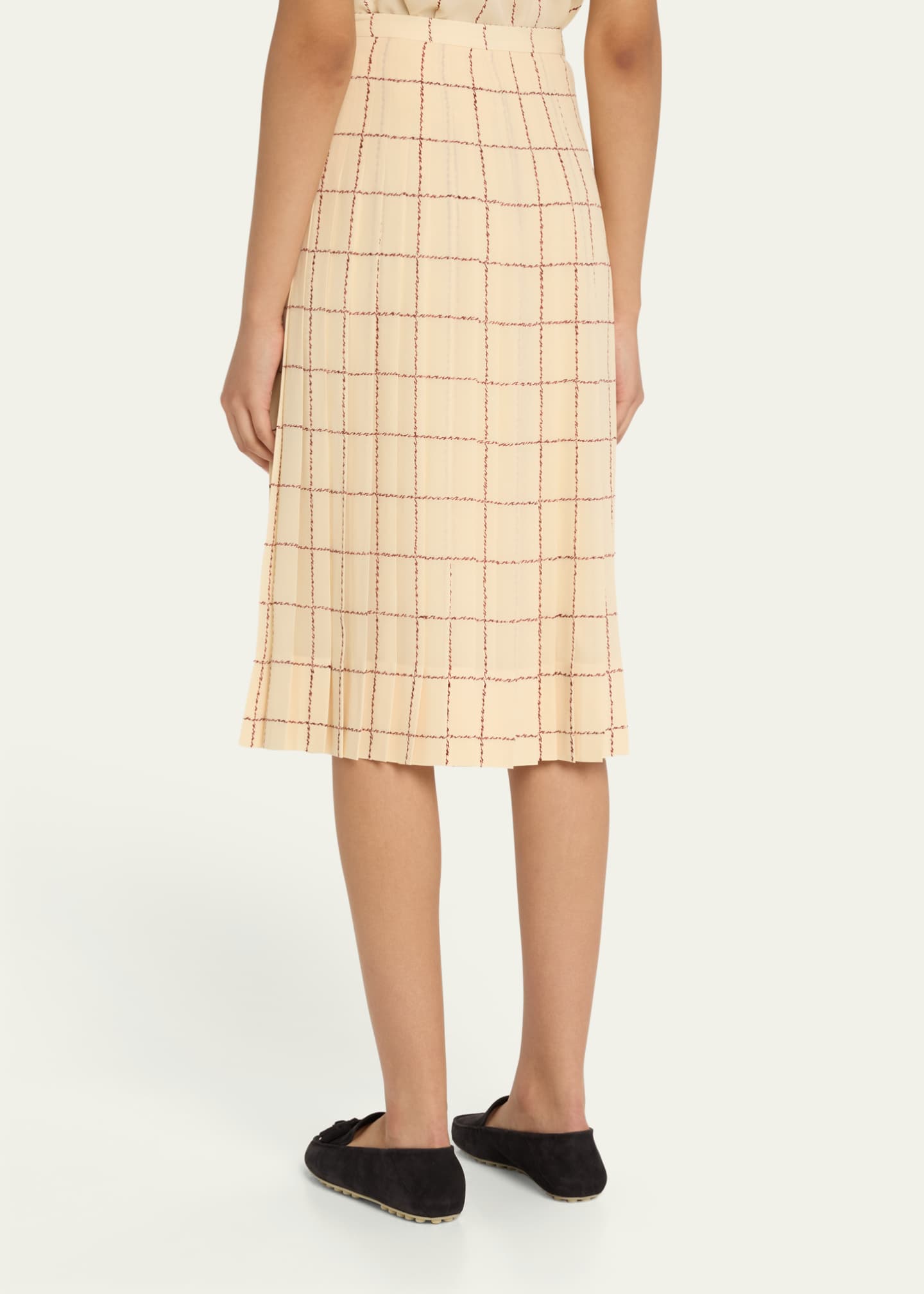 Loro Piana Clea Piot Check Silk Skirt Image 3 of 5