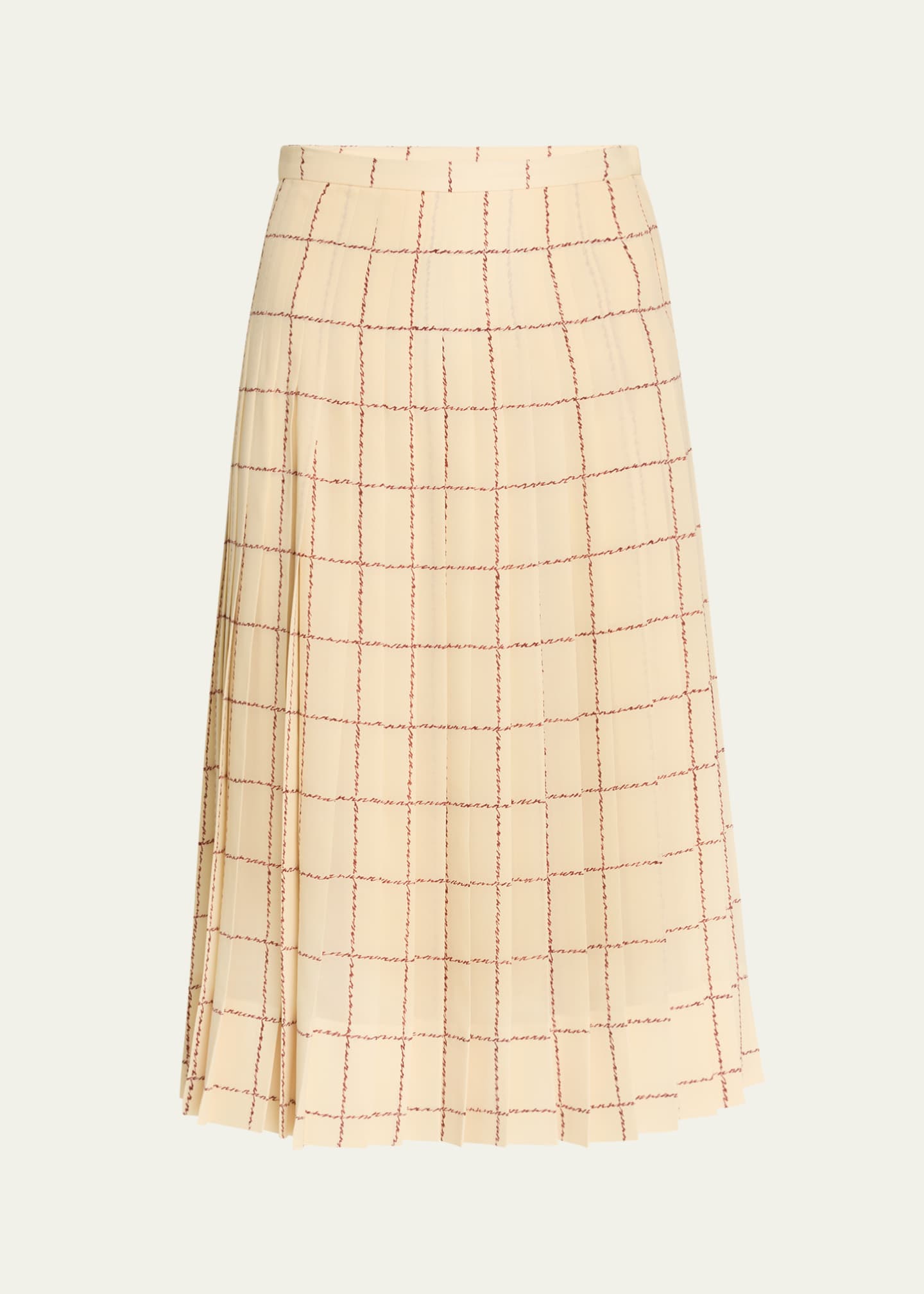 Loro Piana Clea Piot Check Silk Skirt Image 1 of 5