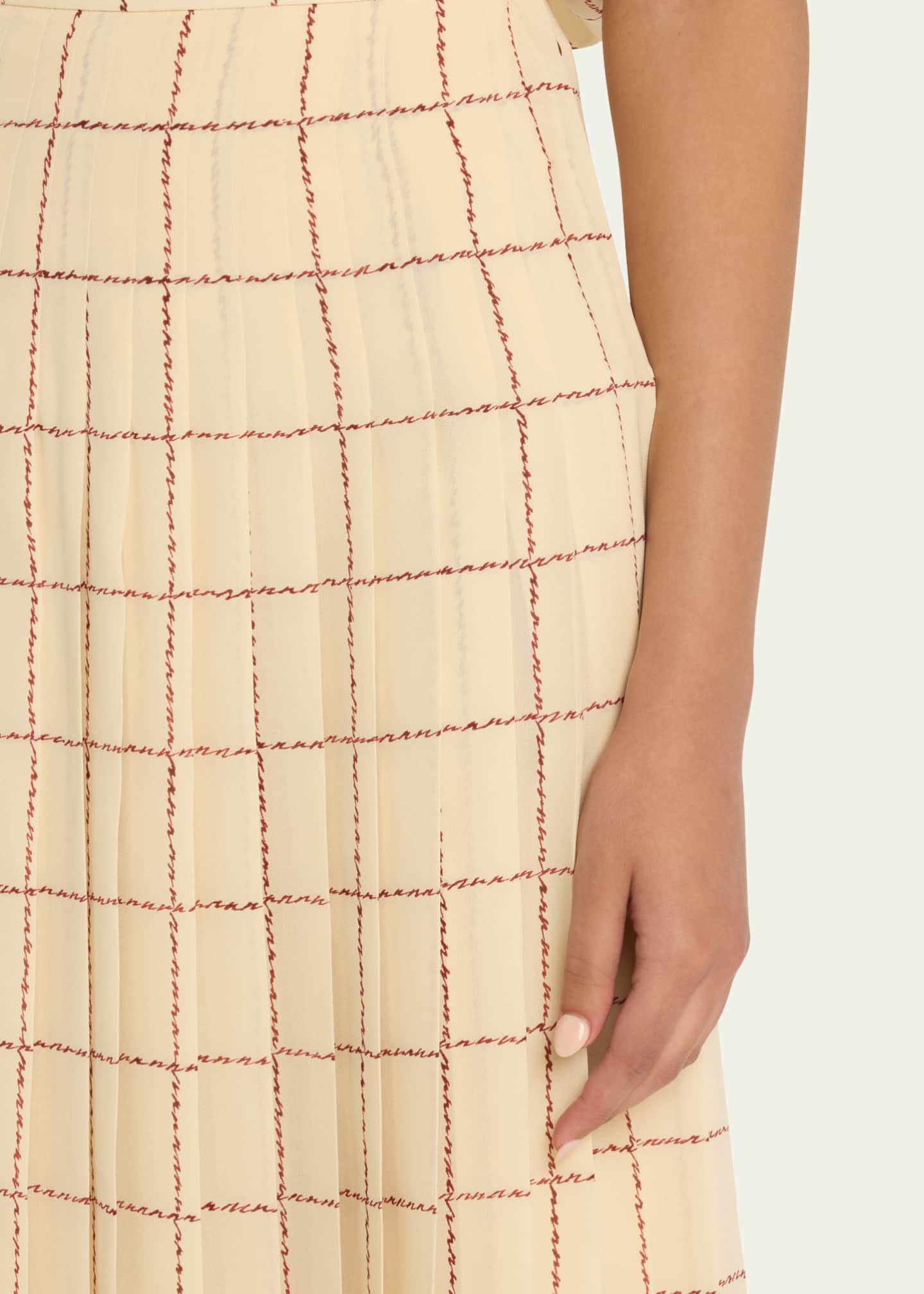 Loro Piana Clea Piot Check Silk Skirt Image 5 of 5