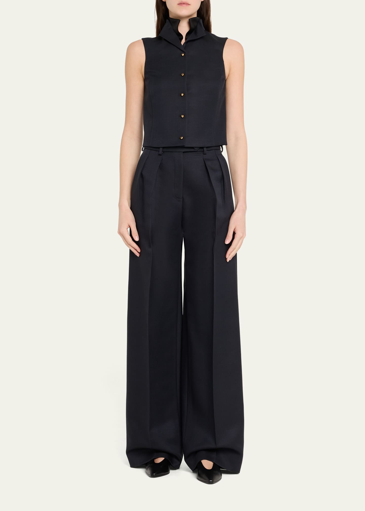 Loro Piana Dianne Layered Barathea Silk Vest Image 2 of 5