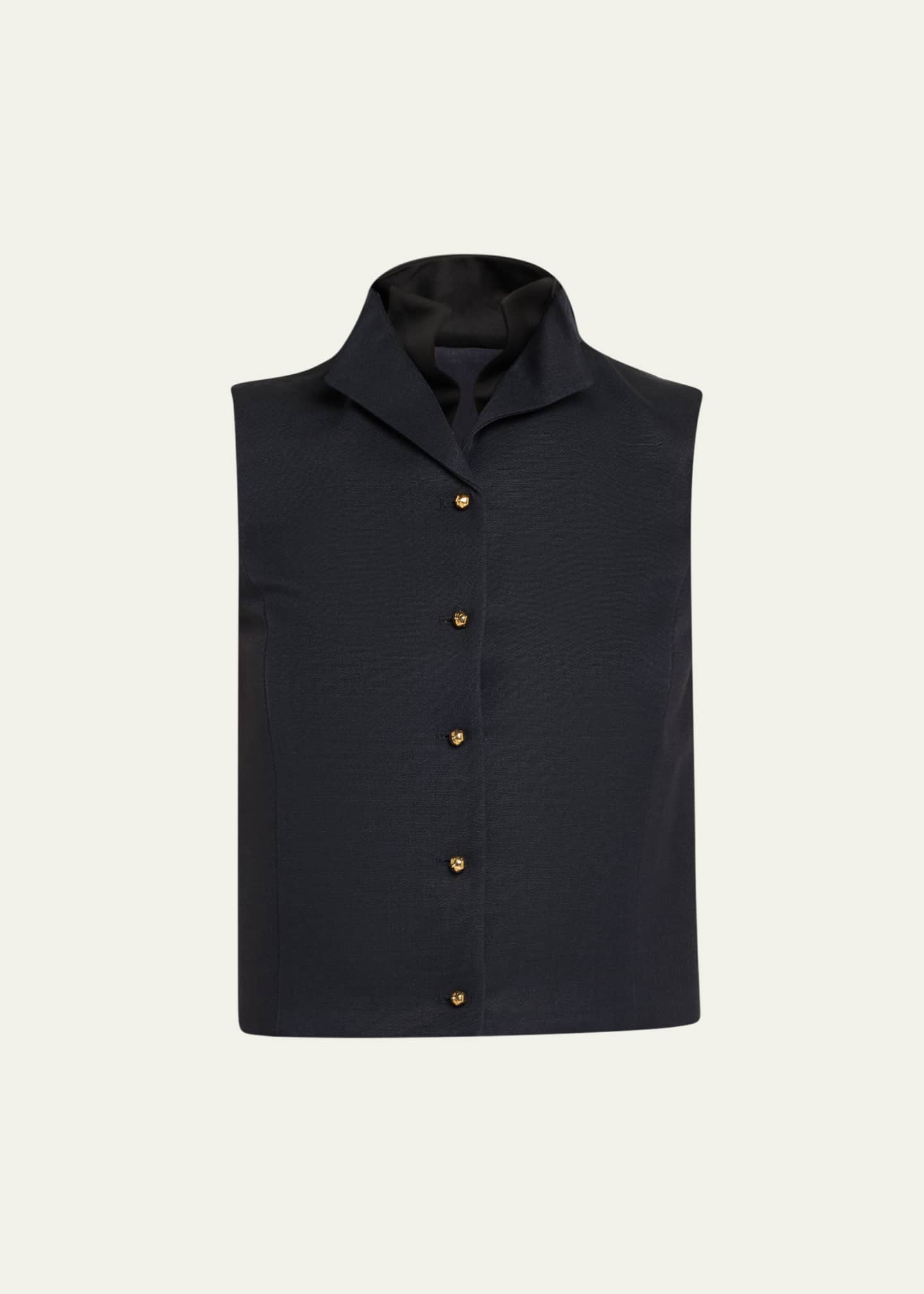 Loro Piana Dianne Layered Barathea Silk Vest Image 1 of 5
