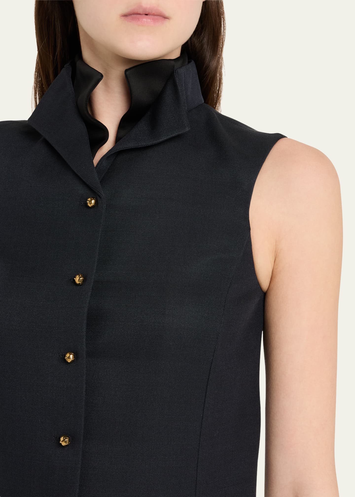 Loro Piana Dianne Layered Barathea Silk Vest Image 5 of 5
