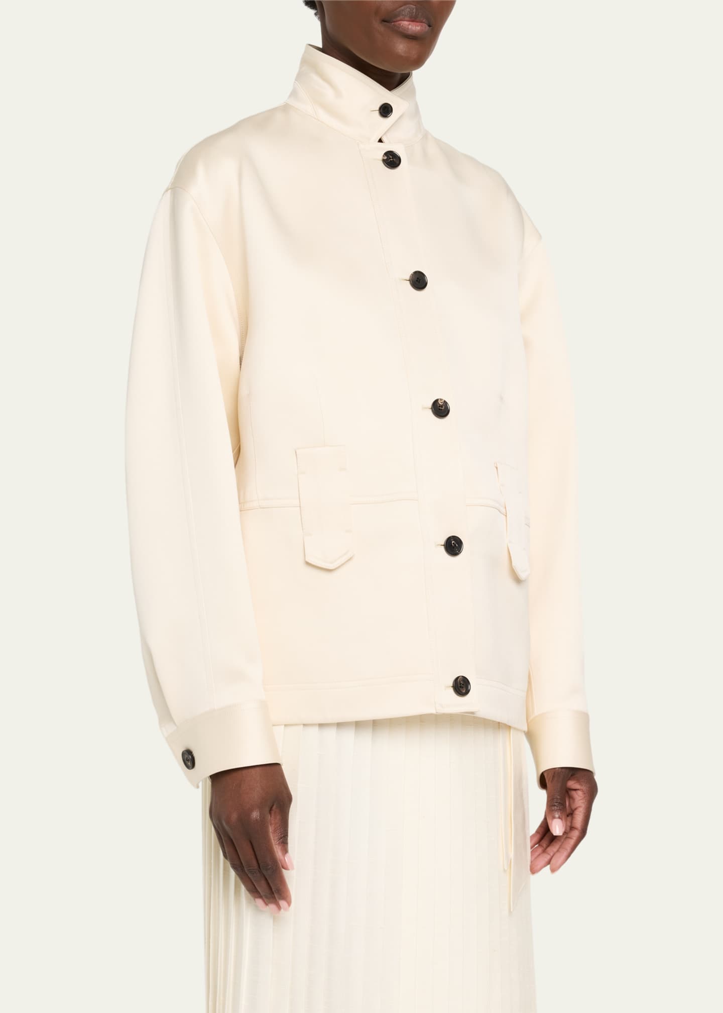 Loro Piana Eddy Satin Mireille Field Jacket Image 4 of 5