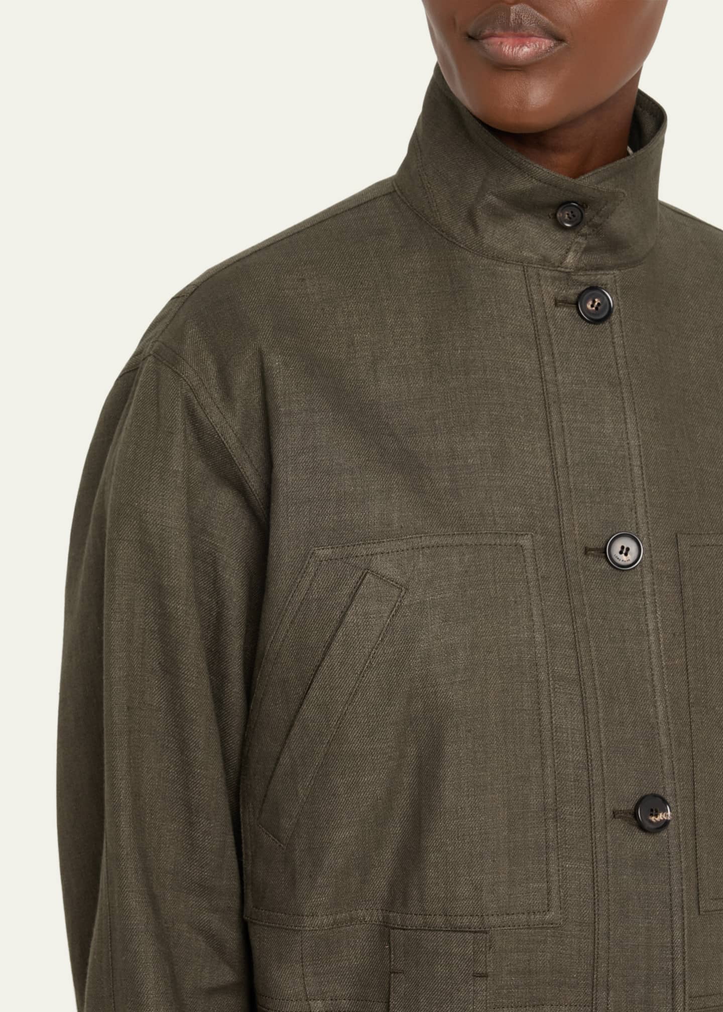 Loro Piana Jaylon Structured Linen Wool Field Jacket Image 5 of 5
