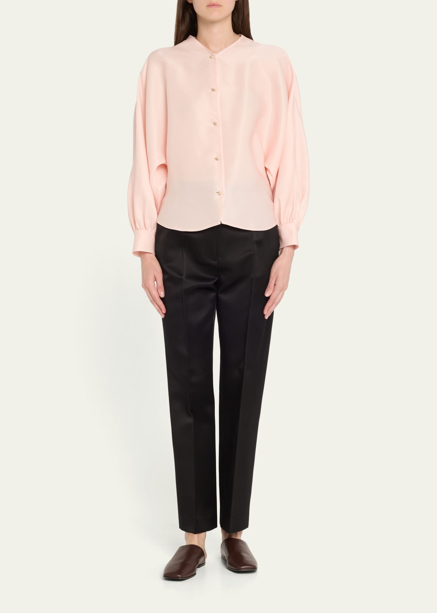 Loro Piana Brad Double Duchesse Satin Trousers Image 2 of 5