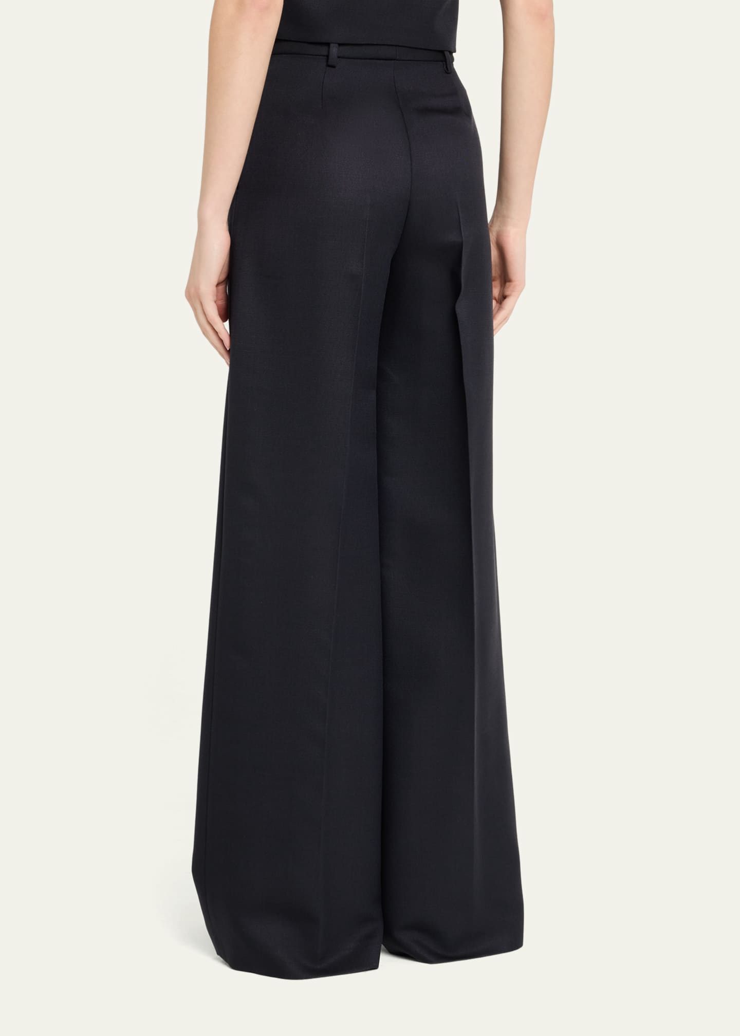 Loro Piana Devin Wide Leg Barathea Wool Trousers Image 3 of 5