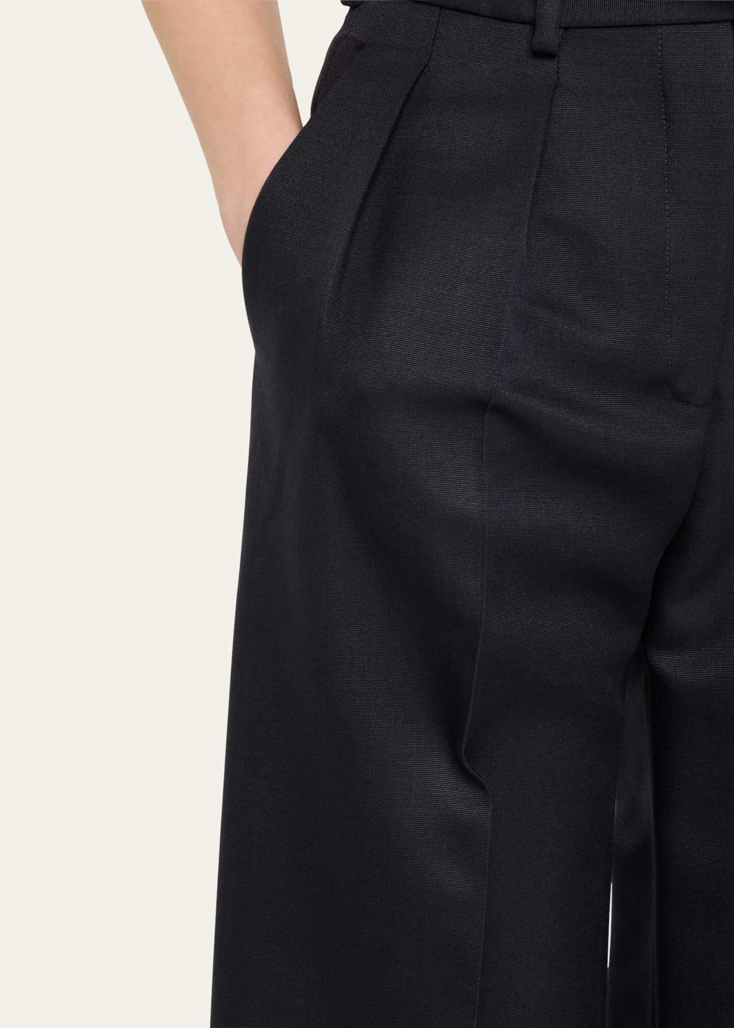 Loro Piana Devin Wide Leg Barathea Wool Trousers Image 5 of 5