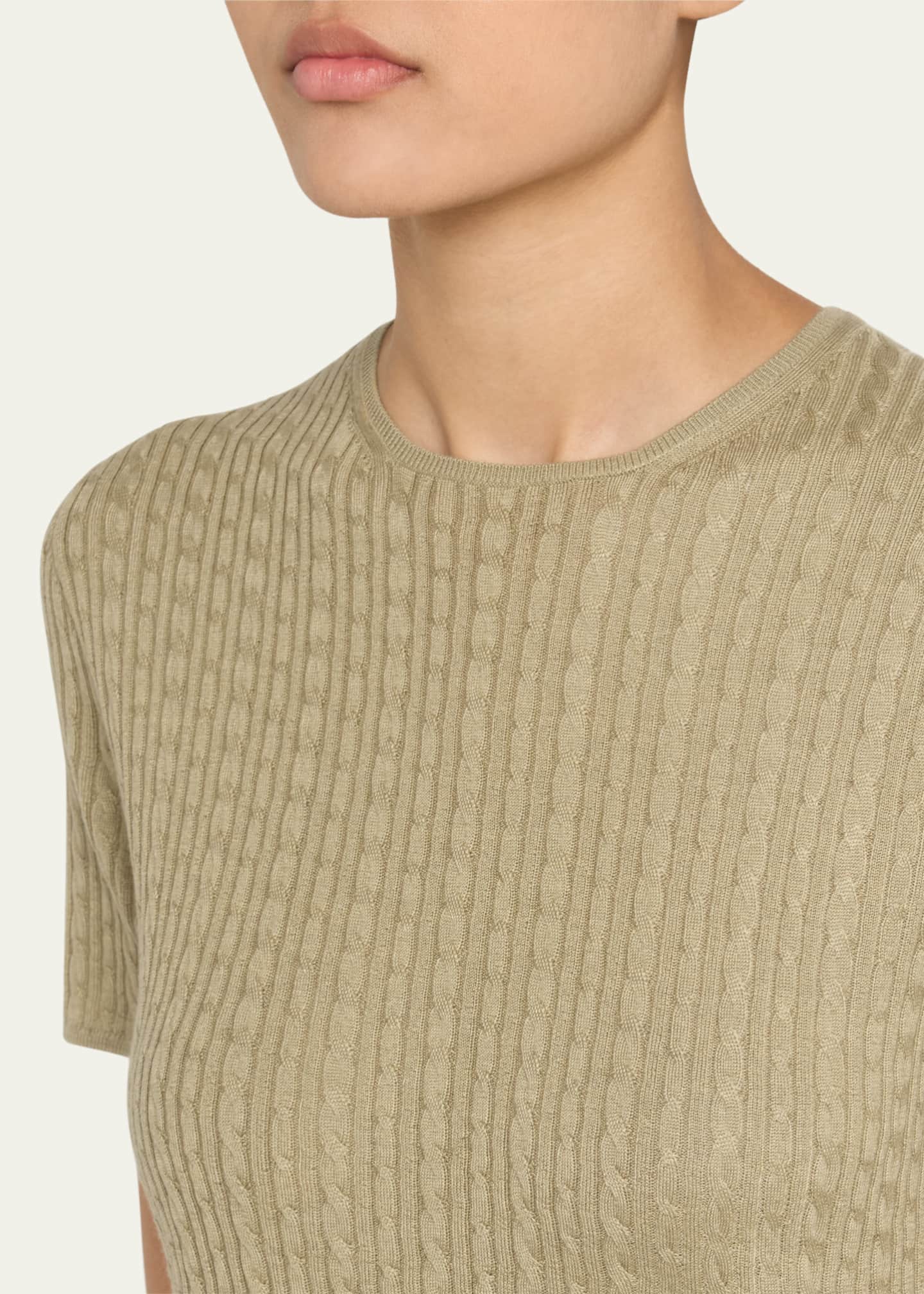 Loro Piana Rimella Cable-Knit Crewneck Sweater - Bergdorf Goodman