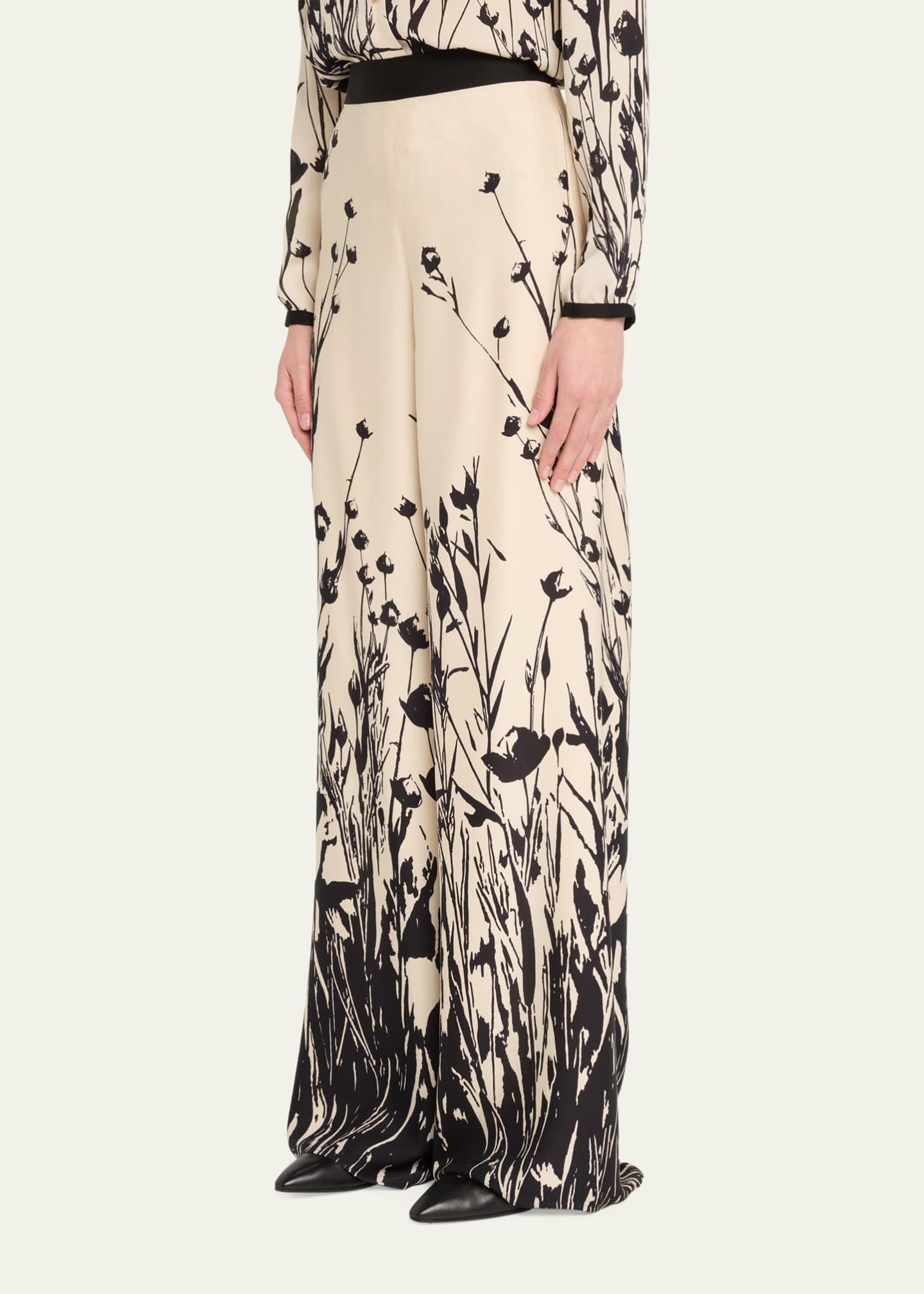 Loro Piana Kristofer Campo Di Lino-Print Silk Wide-Leg Trousers Image 4 of 5
