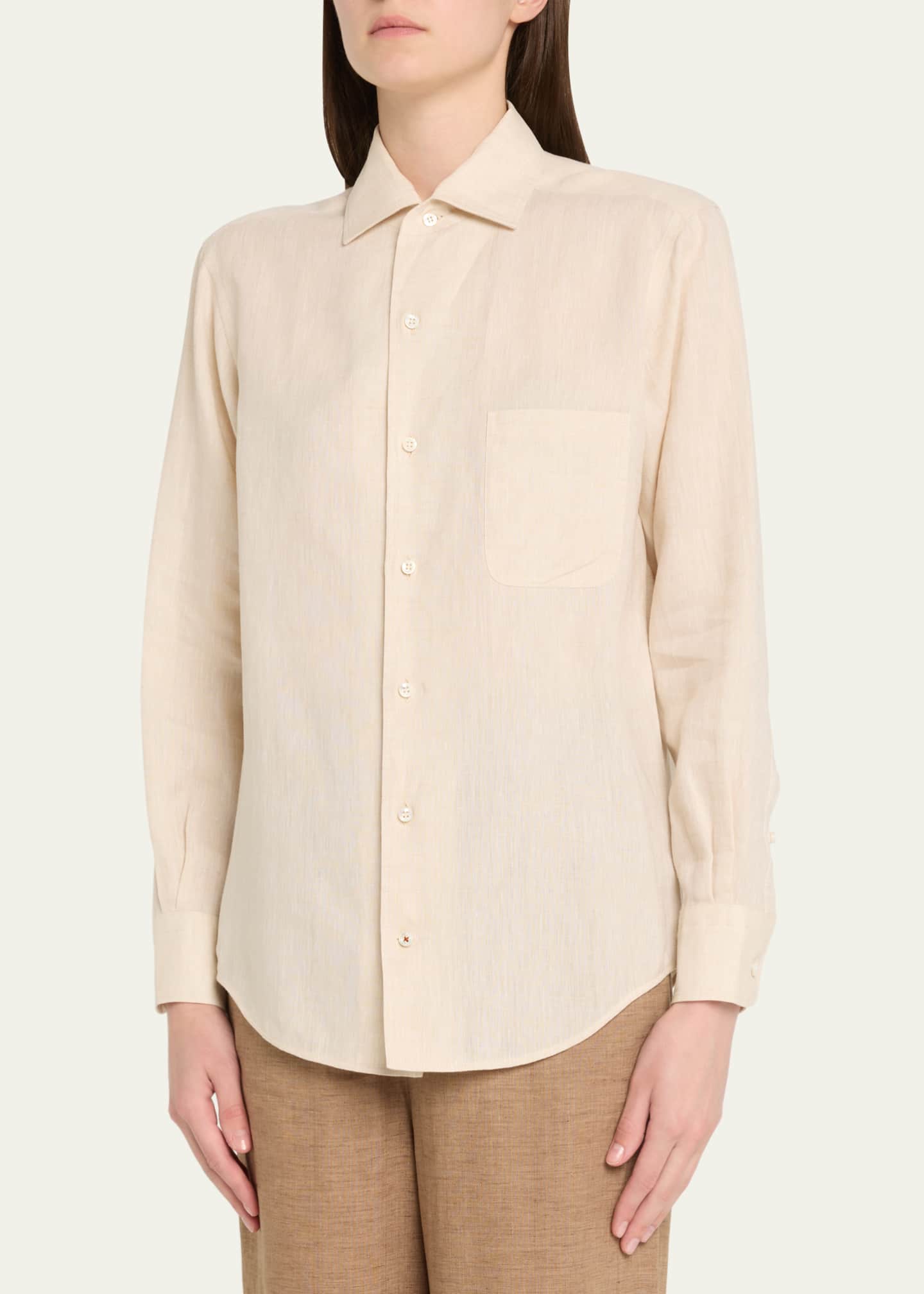 Loro Piana Andre Button Down Linen Solaire Shirt - Bergdorf Goodman