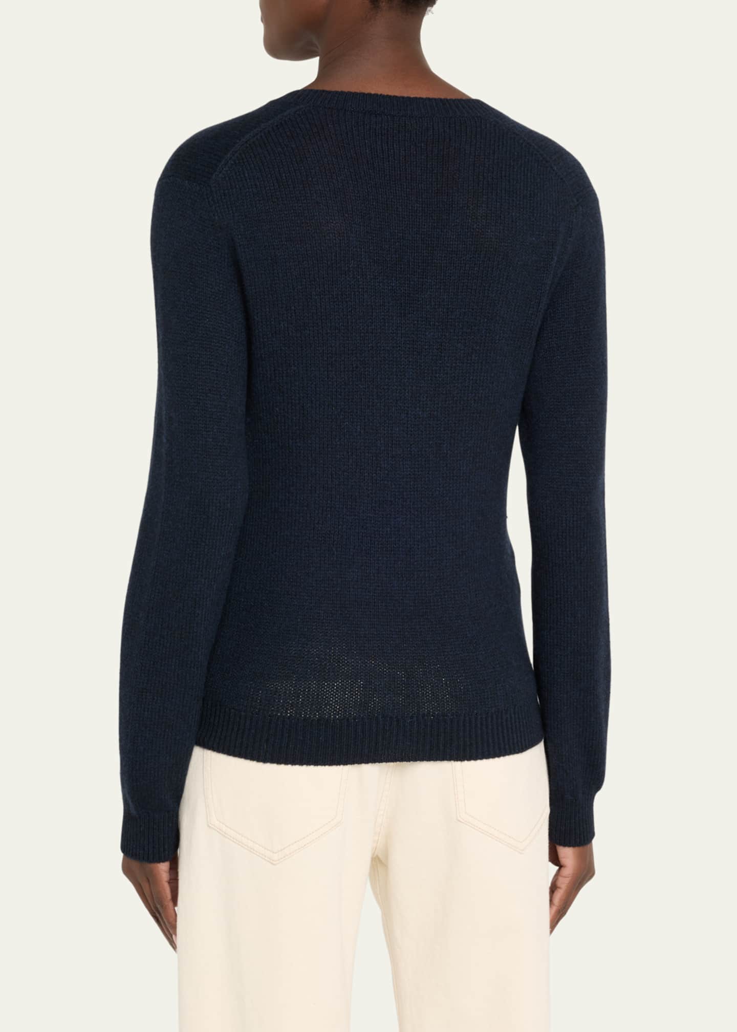 Loro Piana Fobello V-Neck GG 8 Baby Cashmere Sweater Image 3 of 5