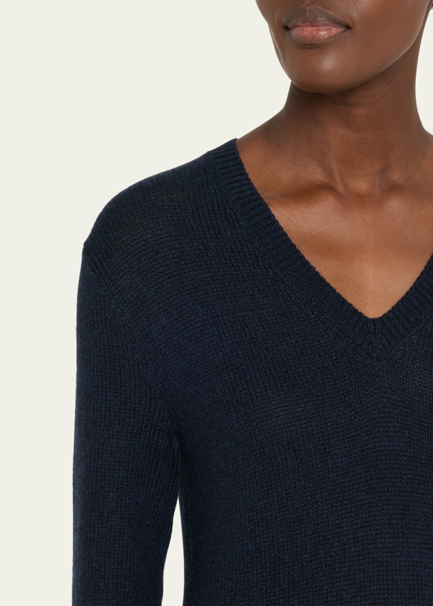 Loro Piana Fobello V-Neck GG 8 Baby Cashmere Sweater Image 5 of 5