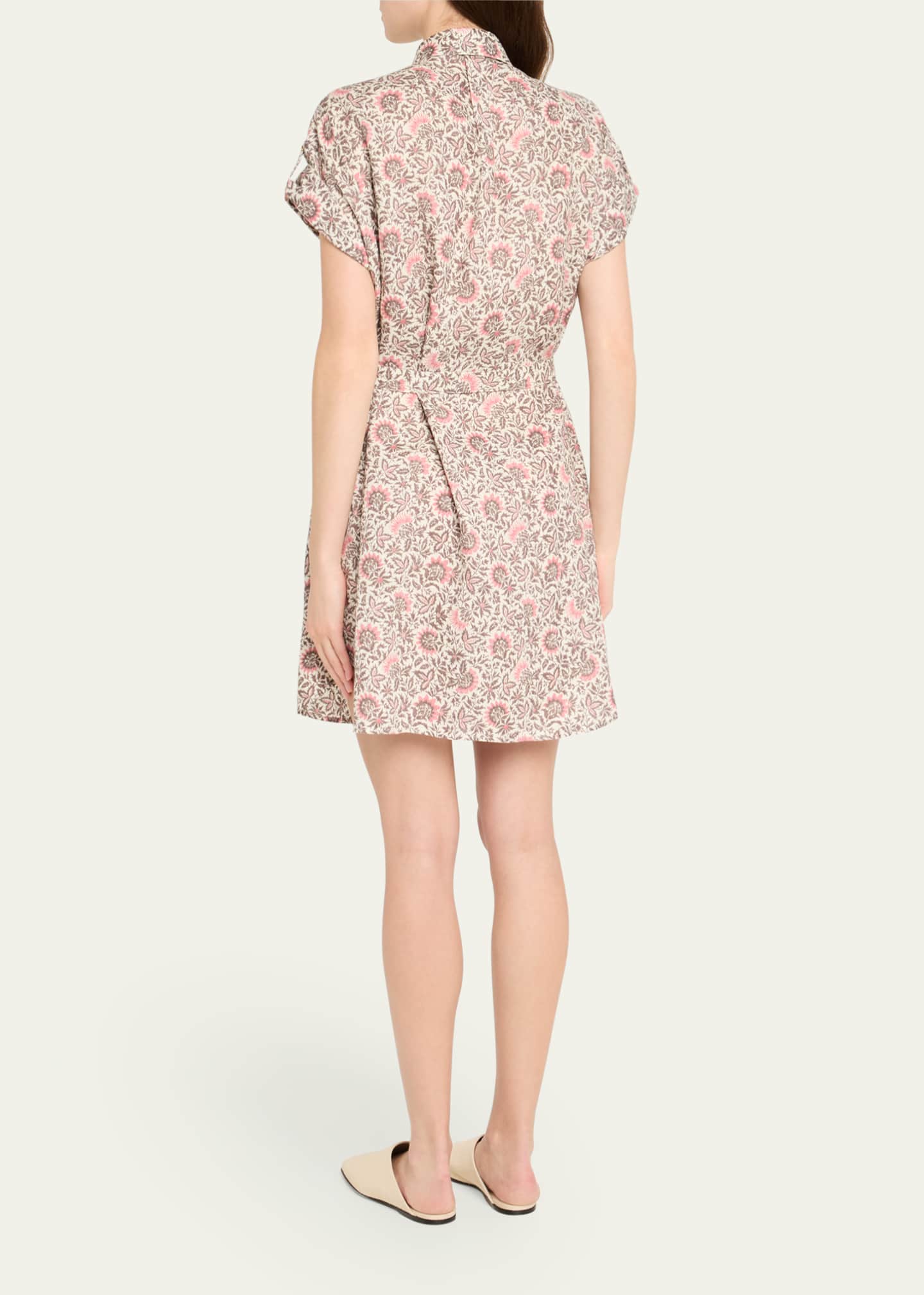 Loro Piana Idris Riserva San Nicolo Twill Belted Mini Shirtdress Image 3 of 5