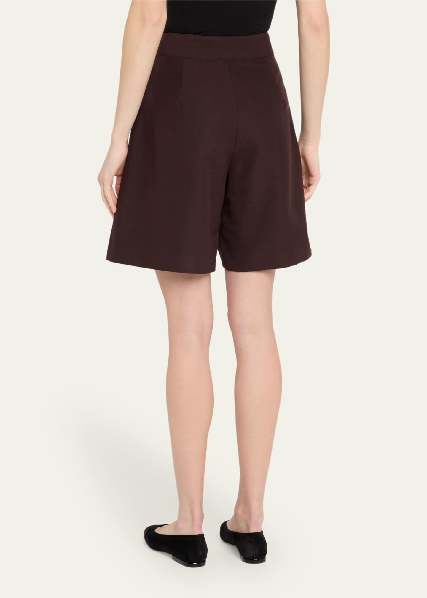 Loro Piana Dorin Pleated Bermuda Silk Shorts Image 3 of 5