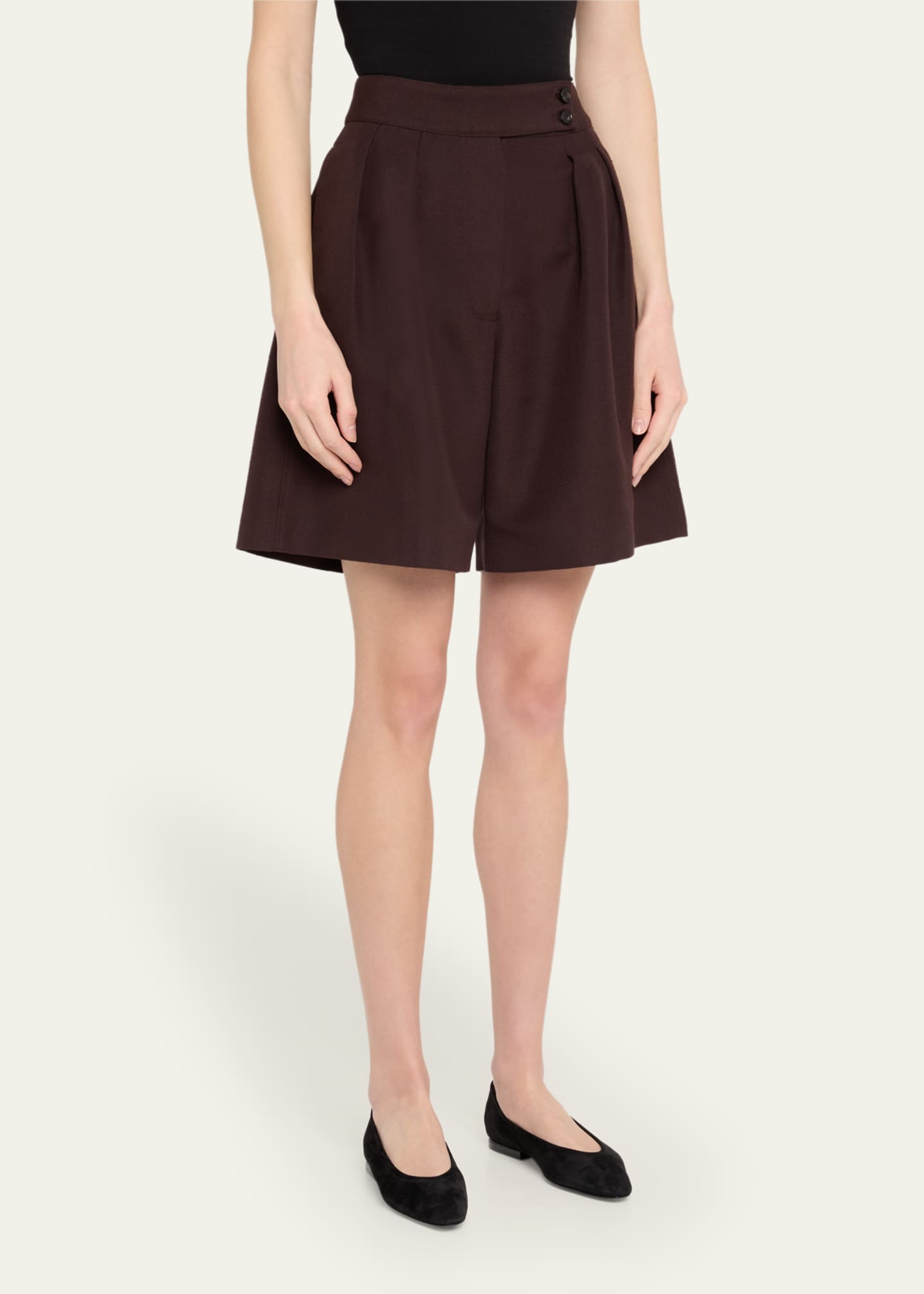Loro Piana Dorin Pleated Bermuda Silk Shorts Image 4 of 5