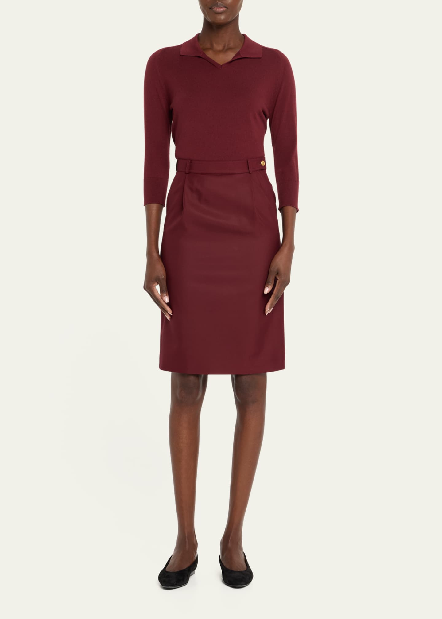 Loro Piana Lizzy Pleated Silk Skirt Image 2 of 5